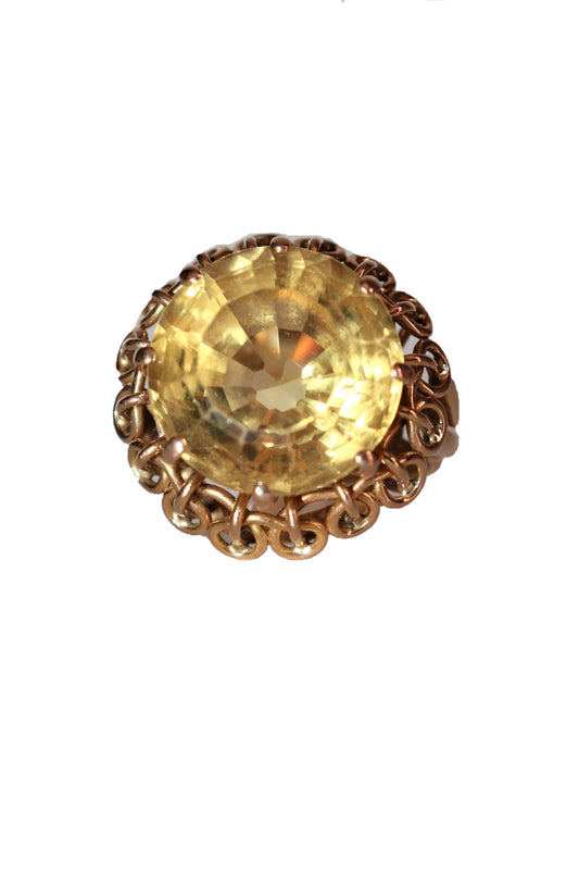 Bague Cocktail Citrine Or Jaune