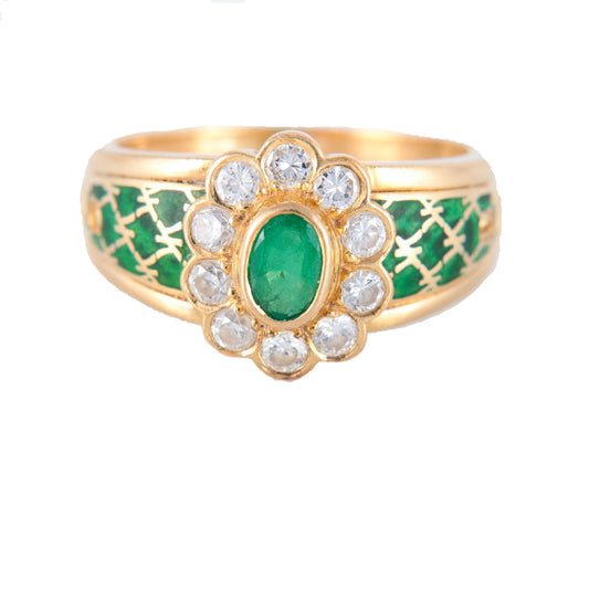 Korloff Bague Marguerite émeraude Diamants