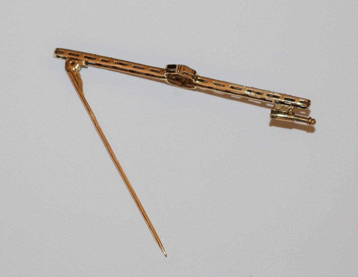 Broche-barrette Art Déco Diamants Et Saphirs