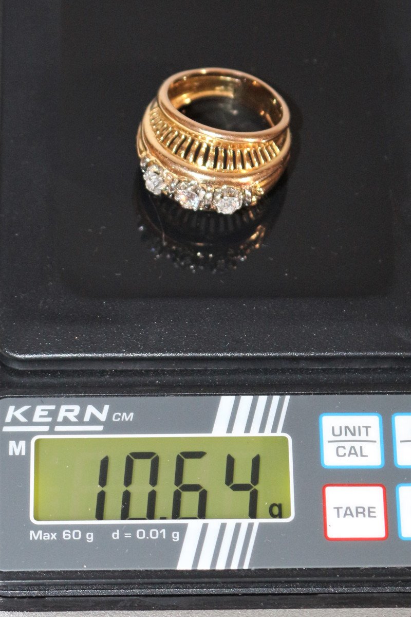 Bague Rétro Trilogie de diamants