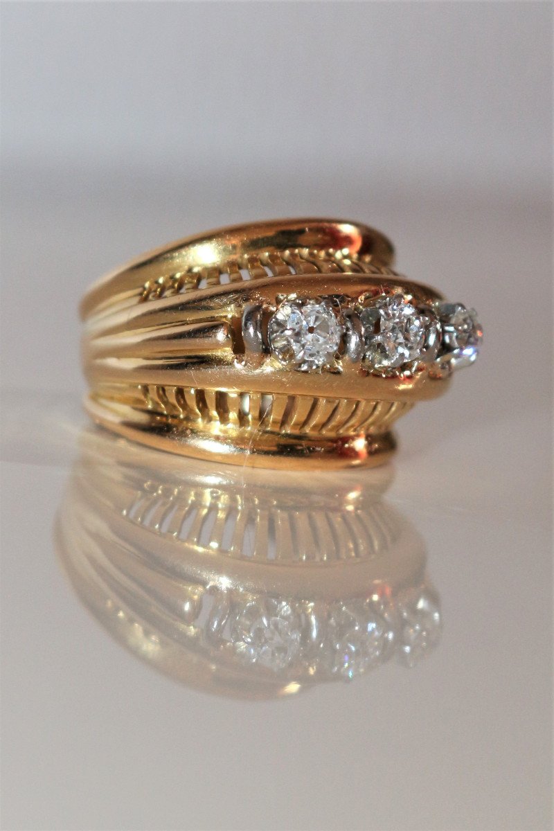 Bague Rétro Trilogie de diamants