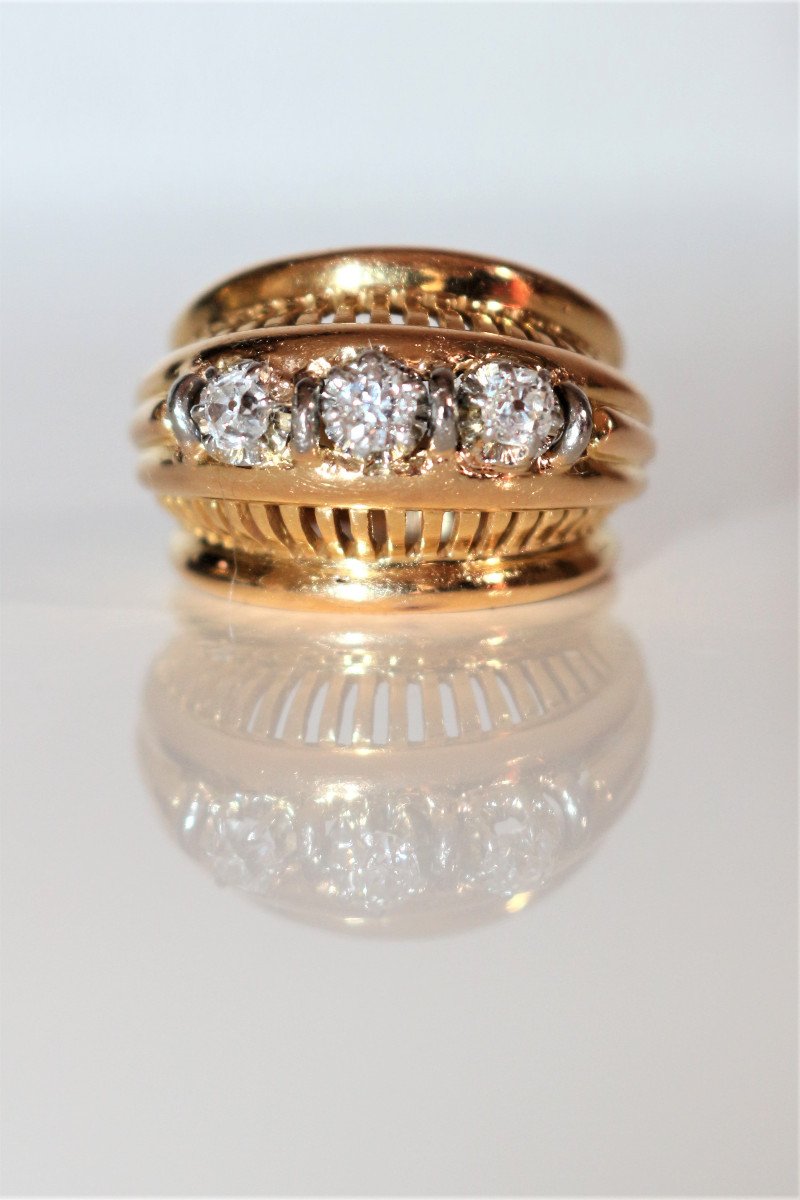 Bague Rétro Trilogie de diamants