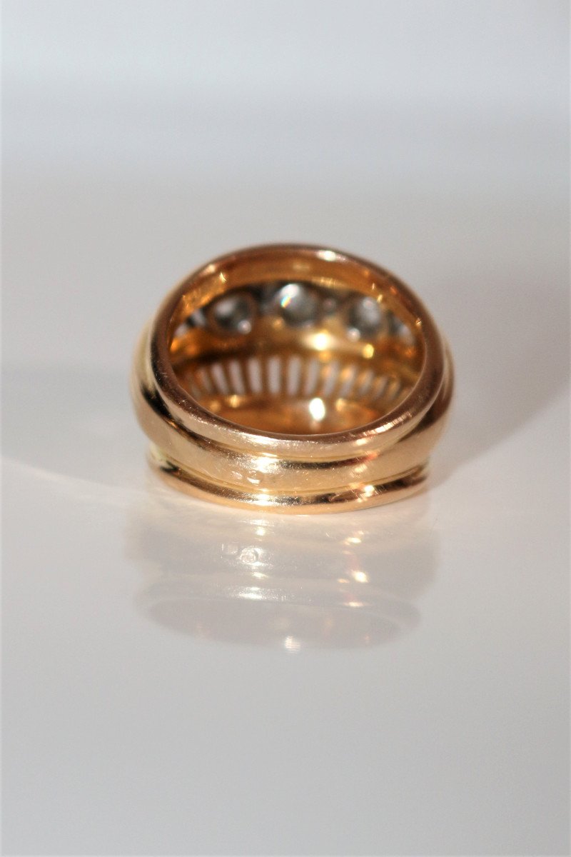Bague Rétro Trilogie de diamants