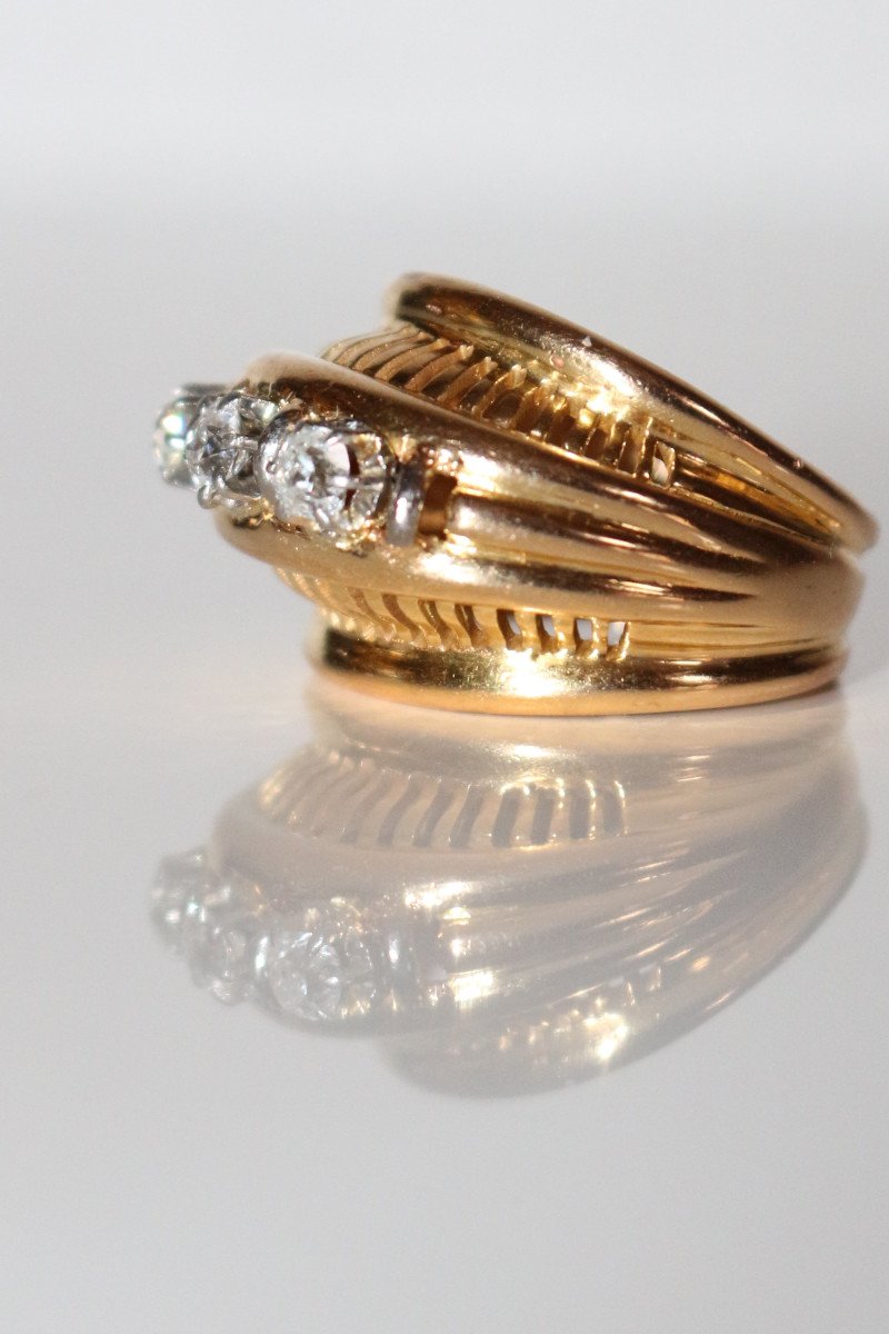 Bague Rétro Trilogie de diamants