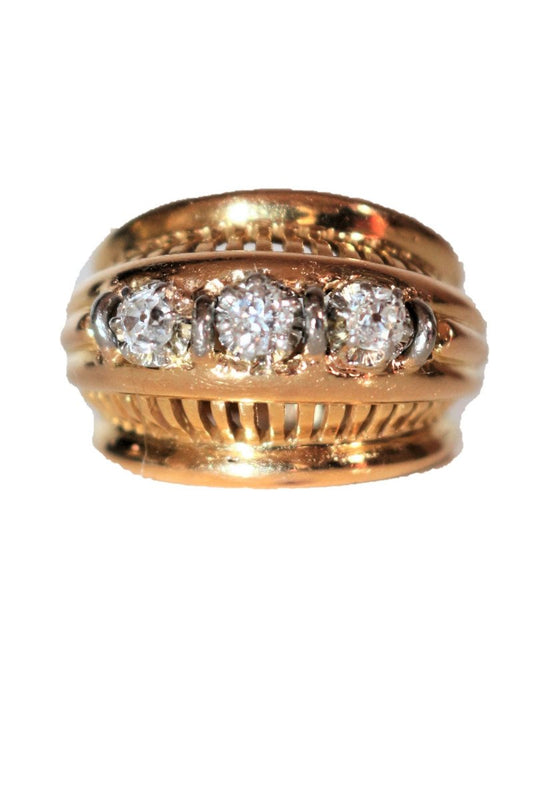 Bague Rétro Trilogie de diamants