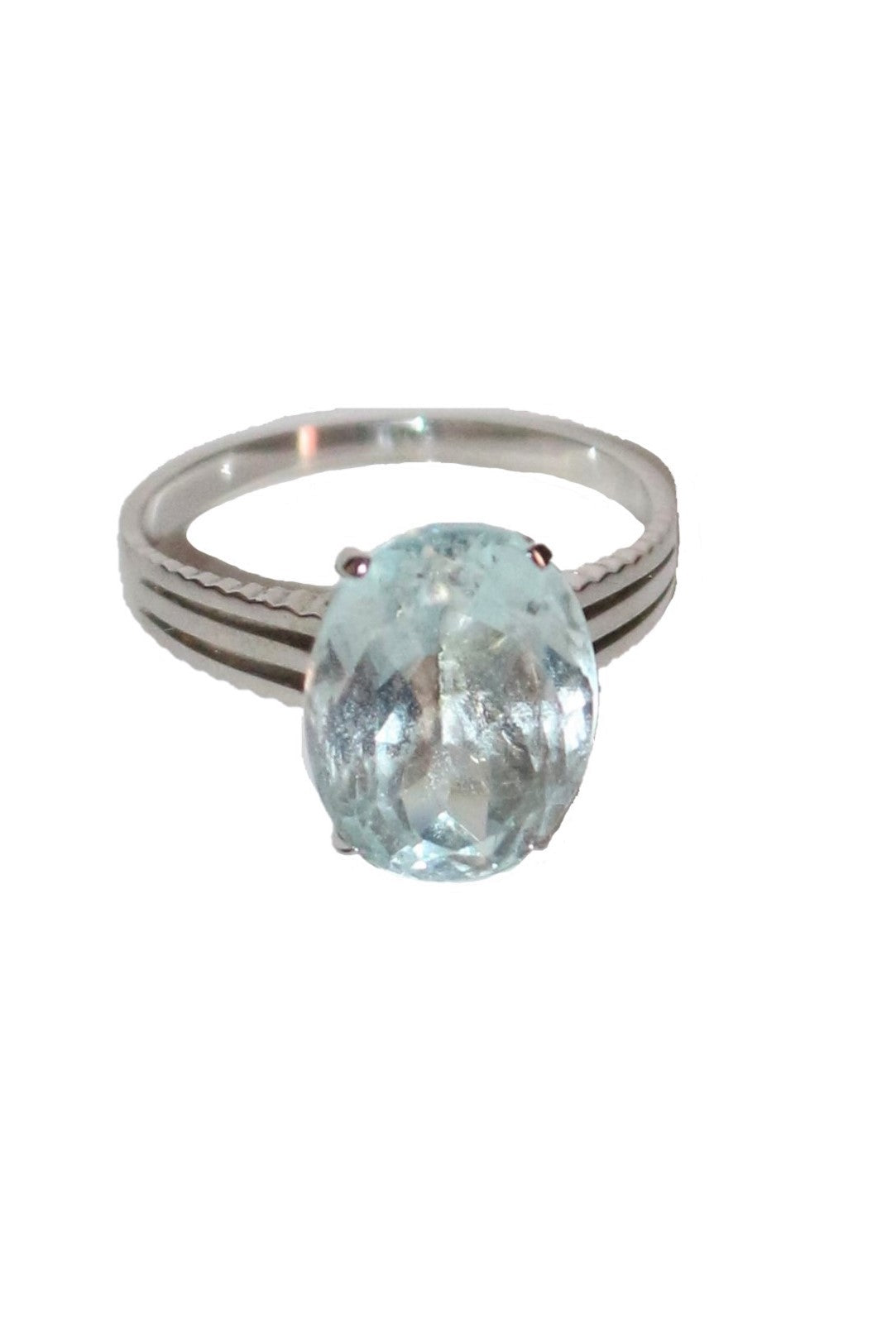 Bague Or Blanc Aigue-marine 4.66cts