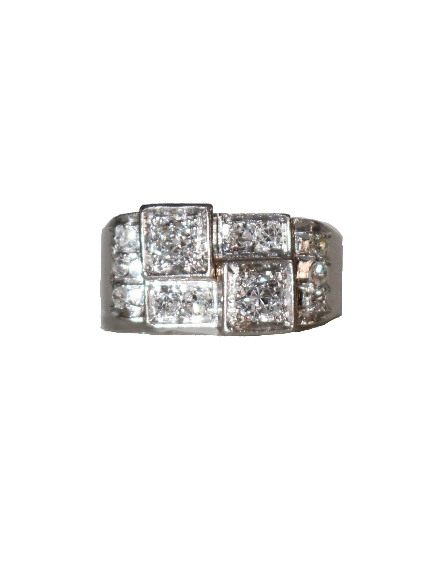 Bague Art Déco Platine Et Diamants