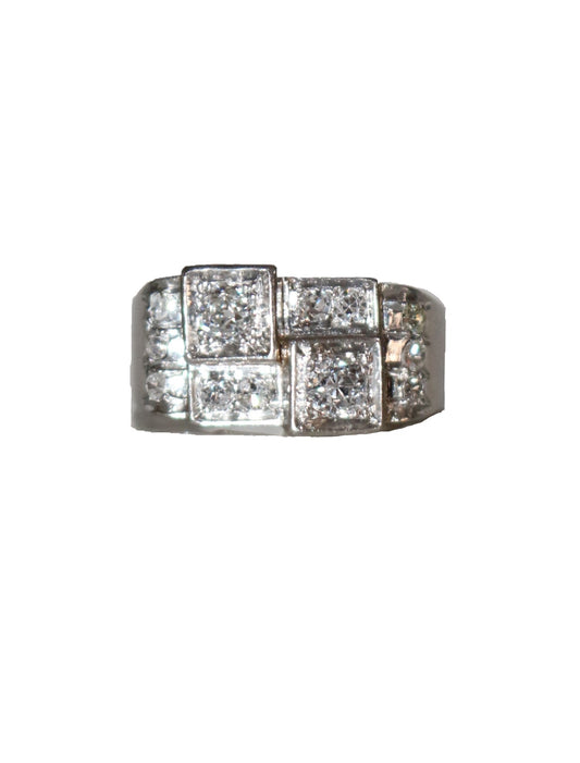 Bague Art Déco Platine Et Diamants