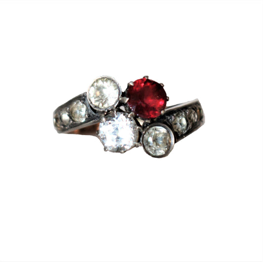 Bague Ancienne Or Jaune Et Argent XIXe