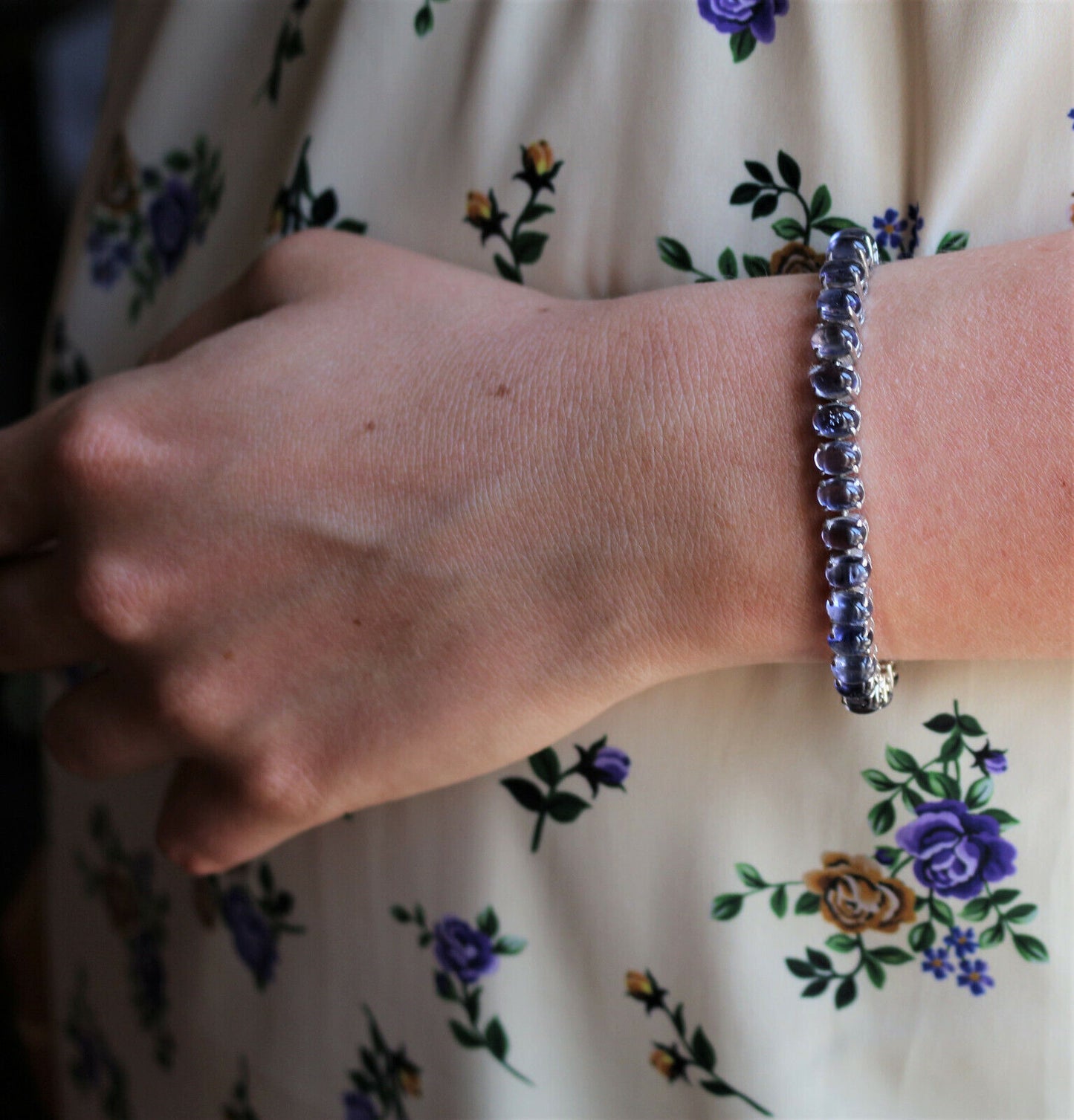 Bracelet Ligne Cordiérites En Argent