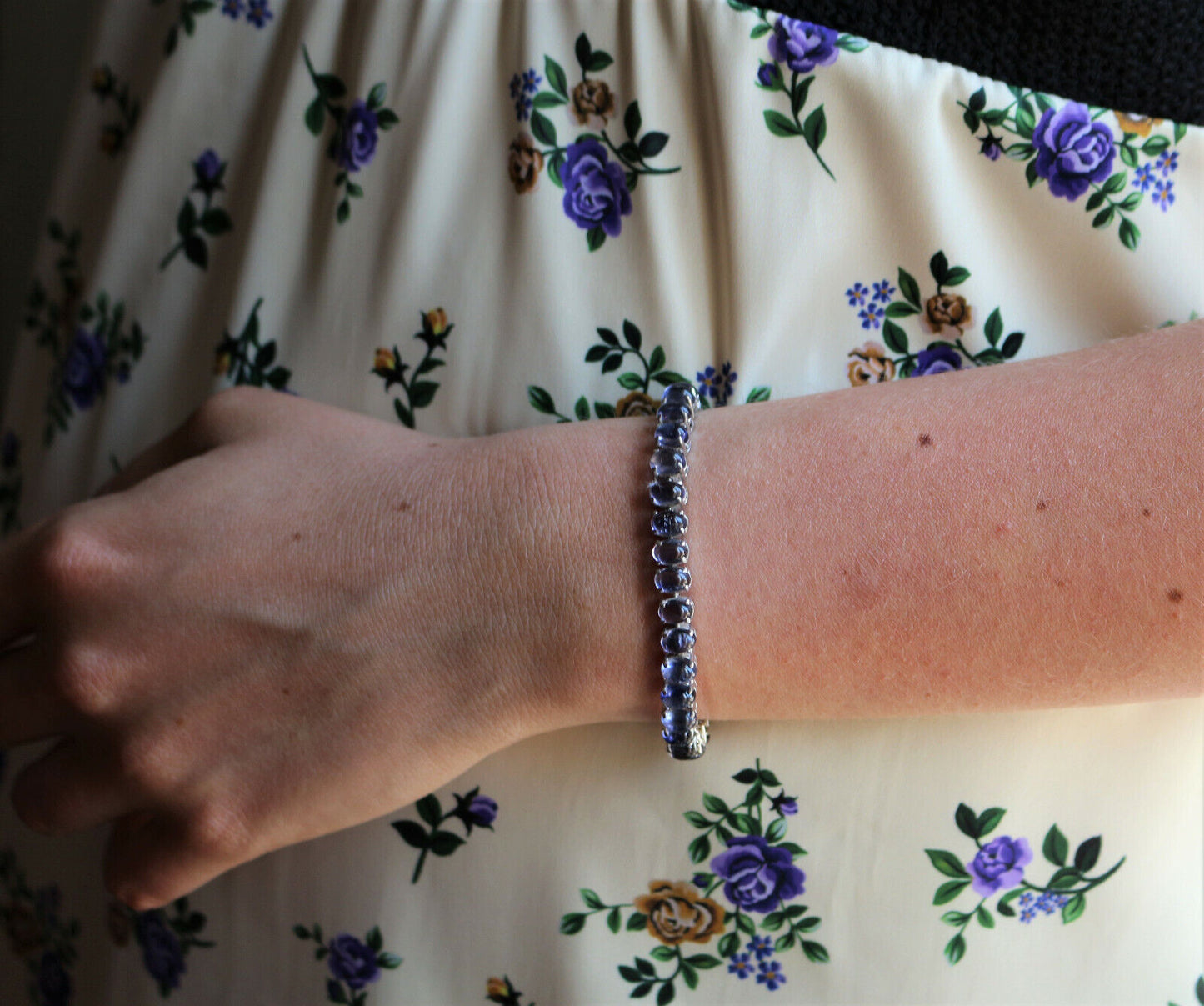 Bracelet Ligne Cordiérites En Argent