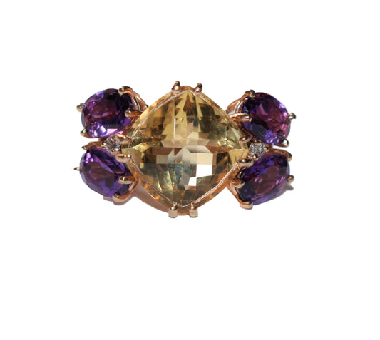 Bague papillon or rose