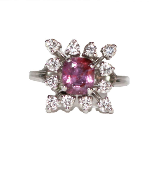 Bague carrée rubis naturel