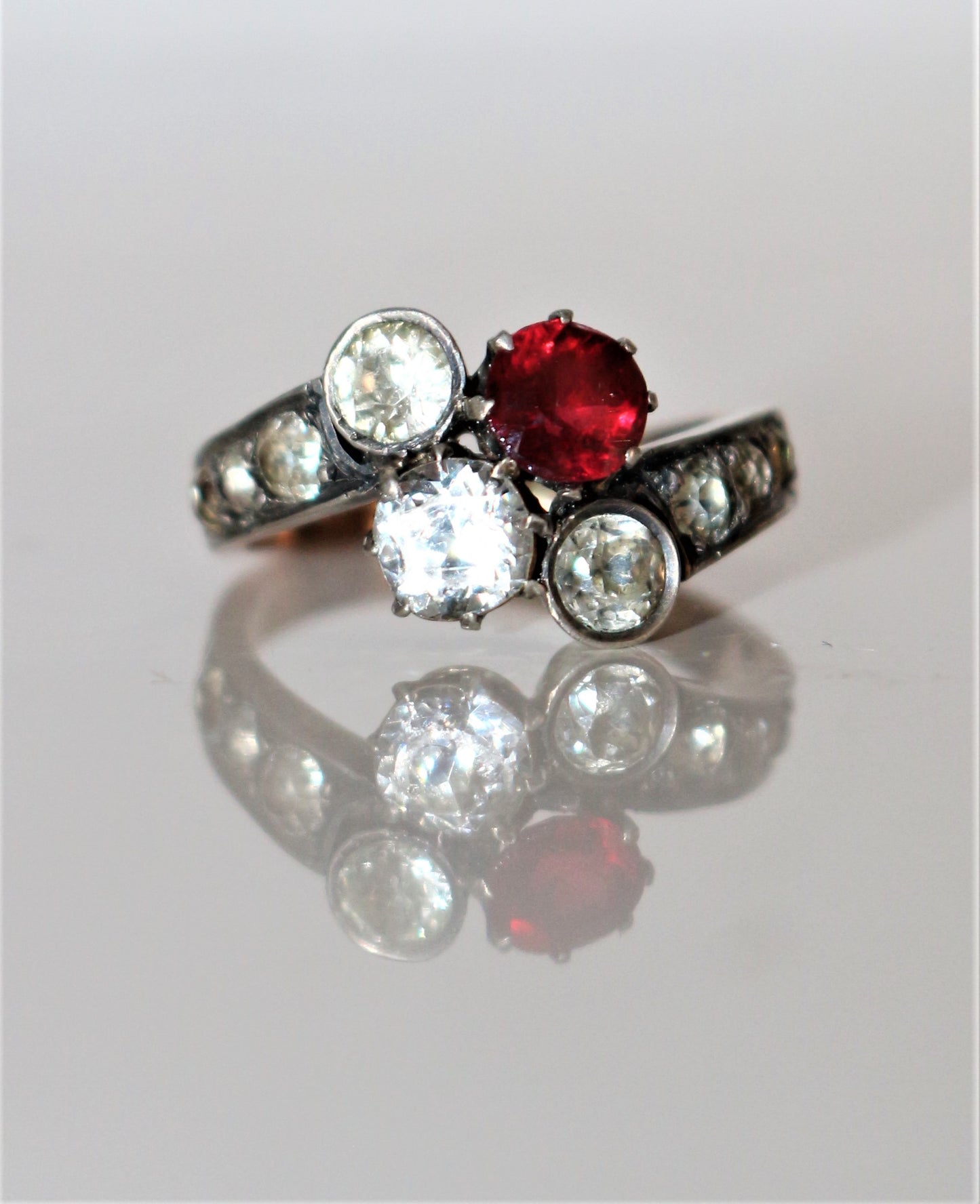 Bague Ancienne Or Jaune Et Argent XIXe