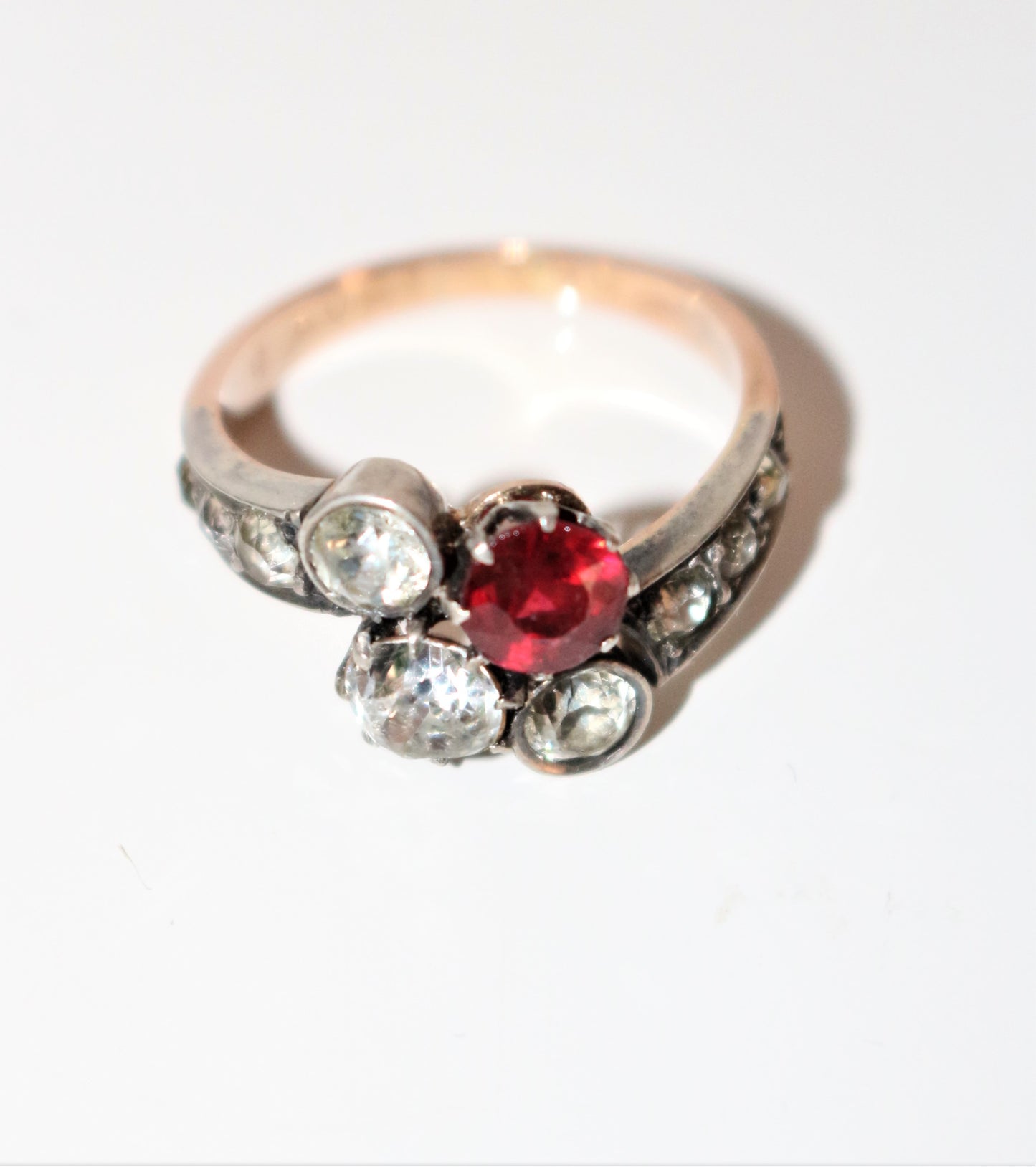 Bague Ancienne Or Jaune Et Argent XIXe