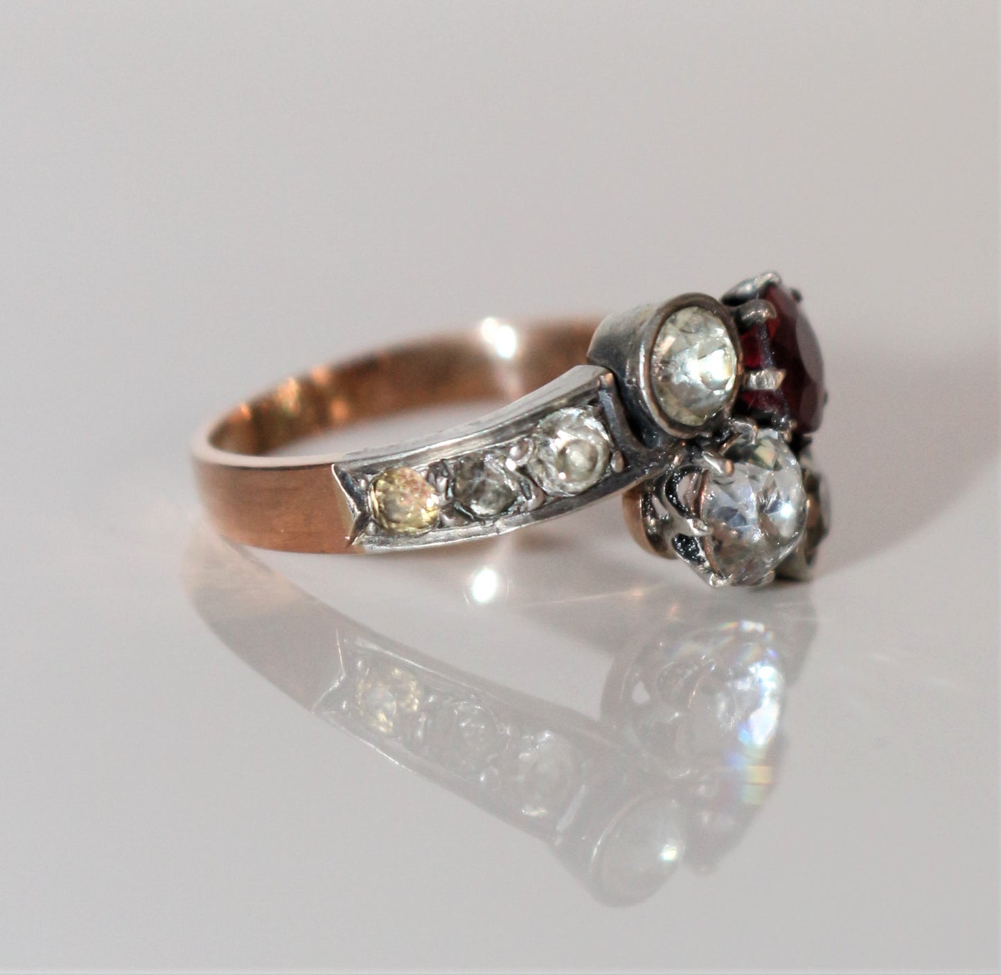 Bague Ancienne Or Jaune Et Argent XIXe
