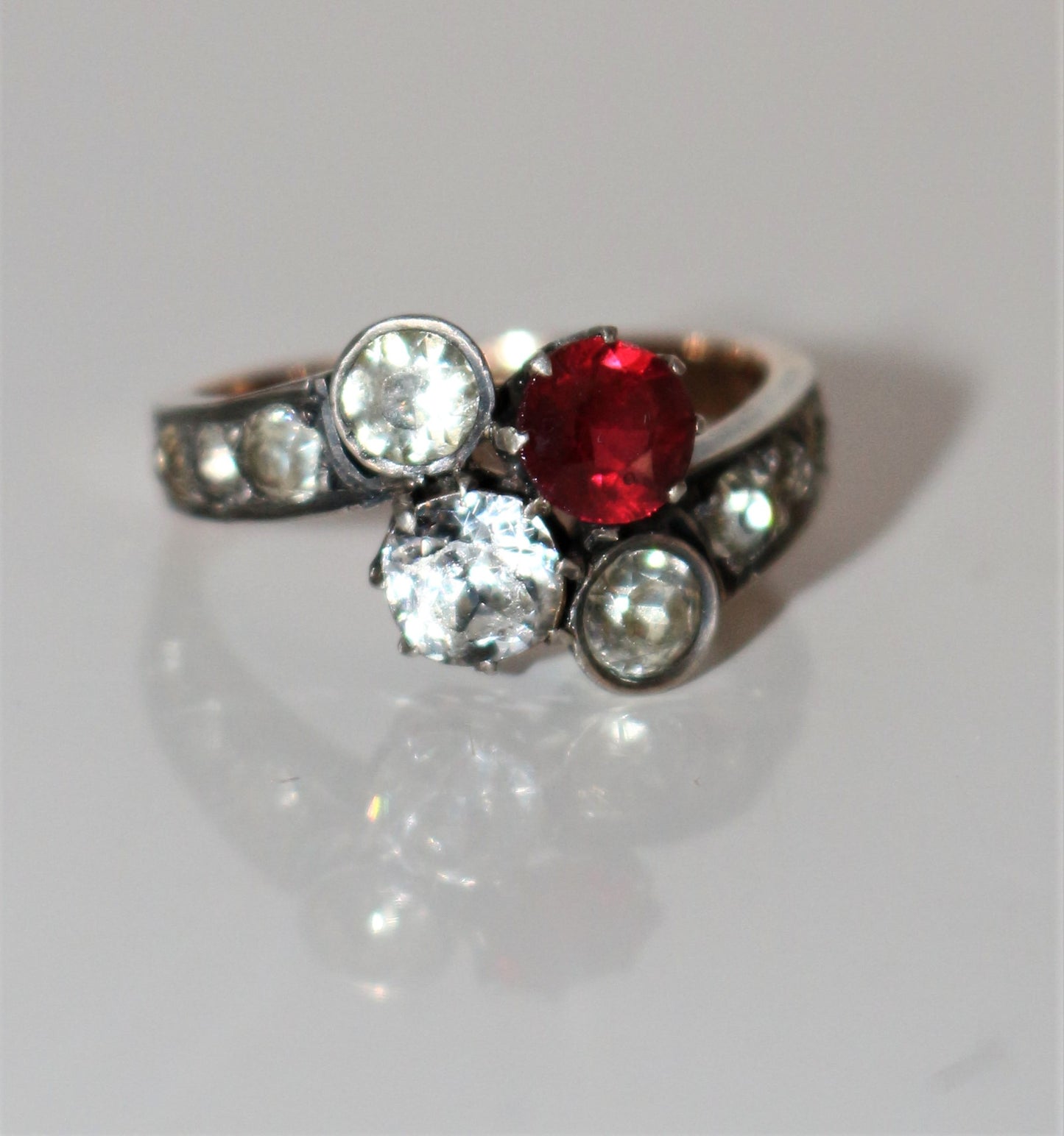 Bague Ancienne Or Jaune Et Argent XIXe