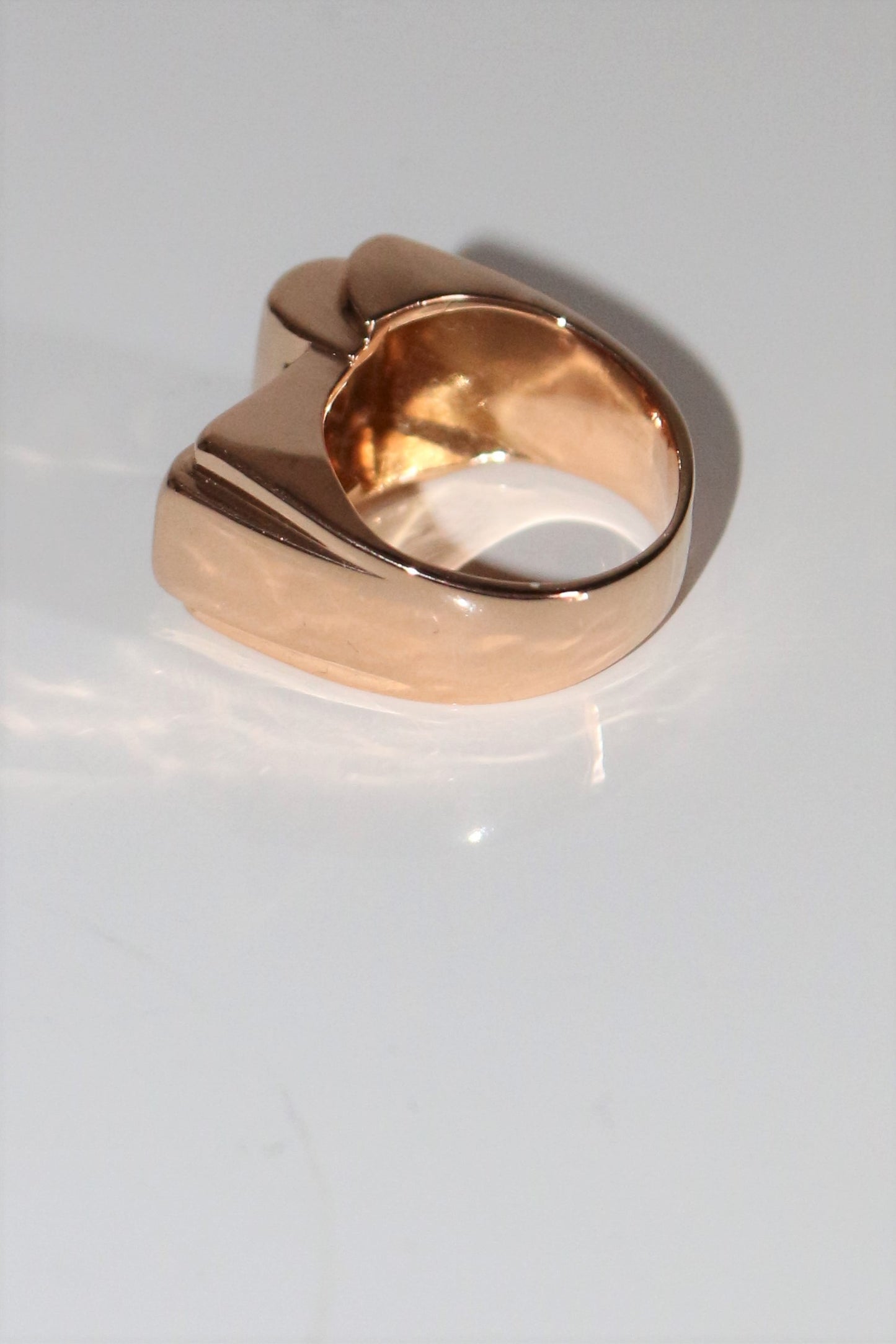 Bague Tank Or Jaune Et Pierres Rouges