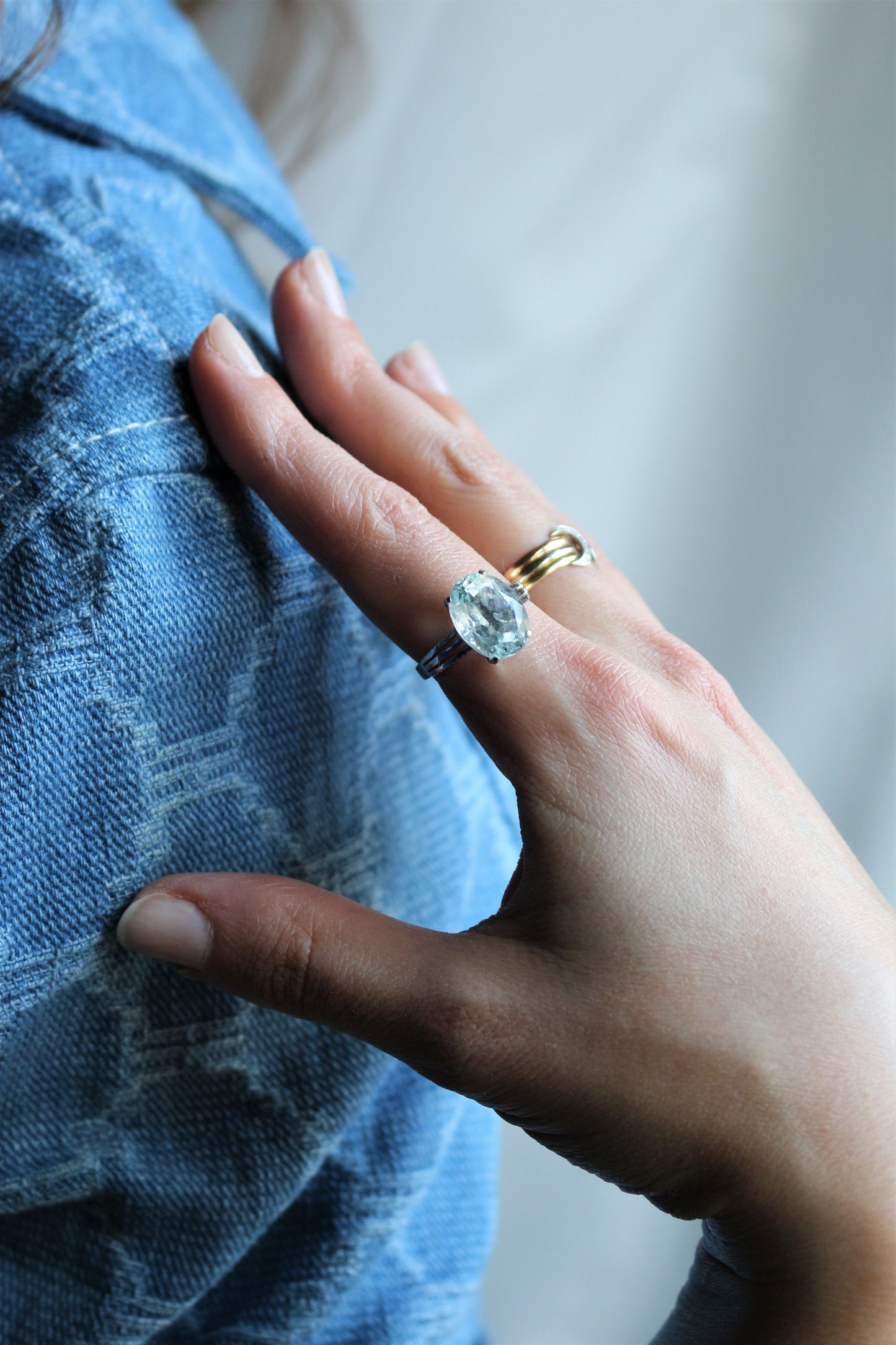 Bague Or Blanc Aigue-marine 4.66cts