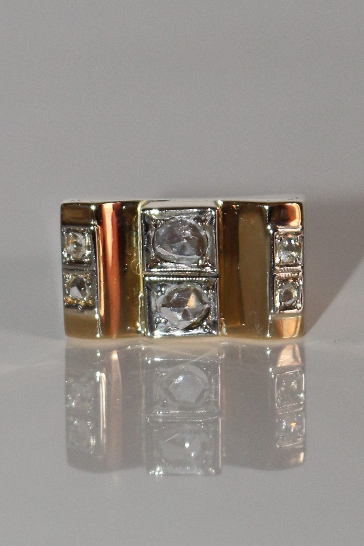 Bague Tank Diamants Taille Rose