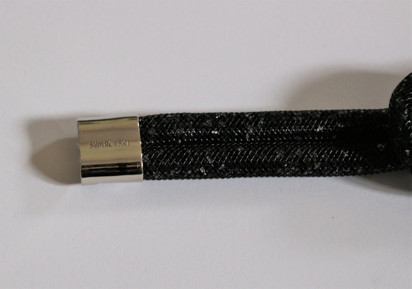 Bracelet Swarovski noir Stardust Knot plaqué rhodium