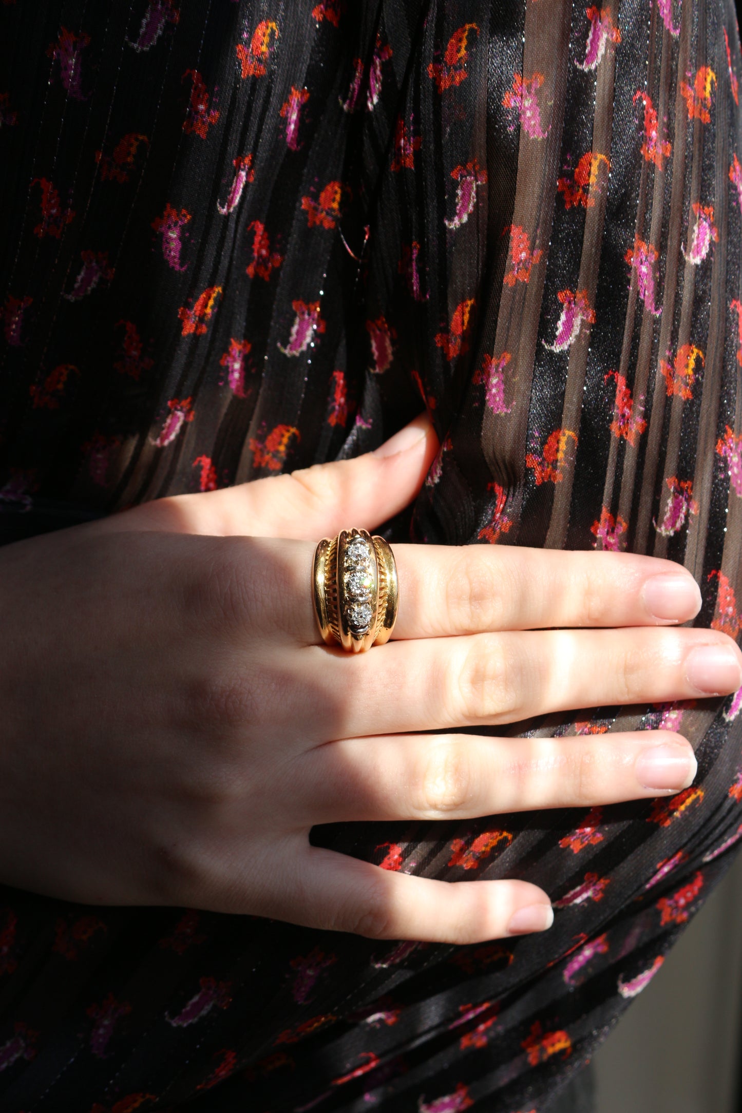 Bague Rétro Trilogie de diamants