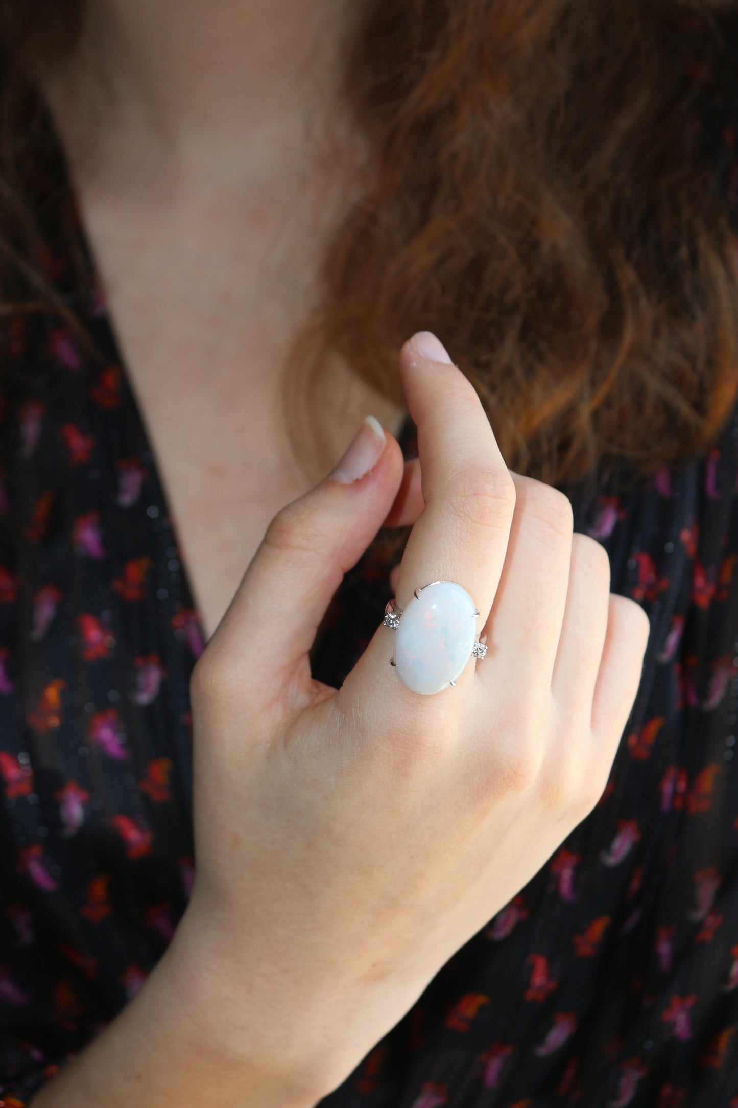 Bague Opale d'Australie diamants