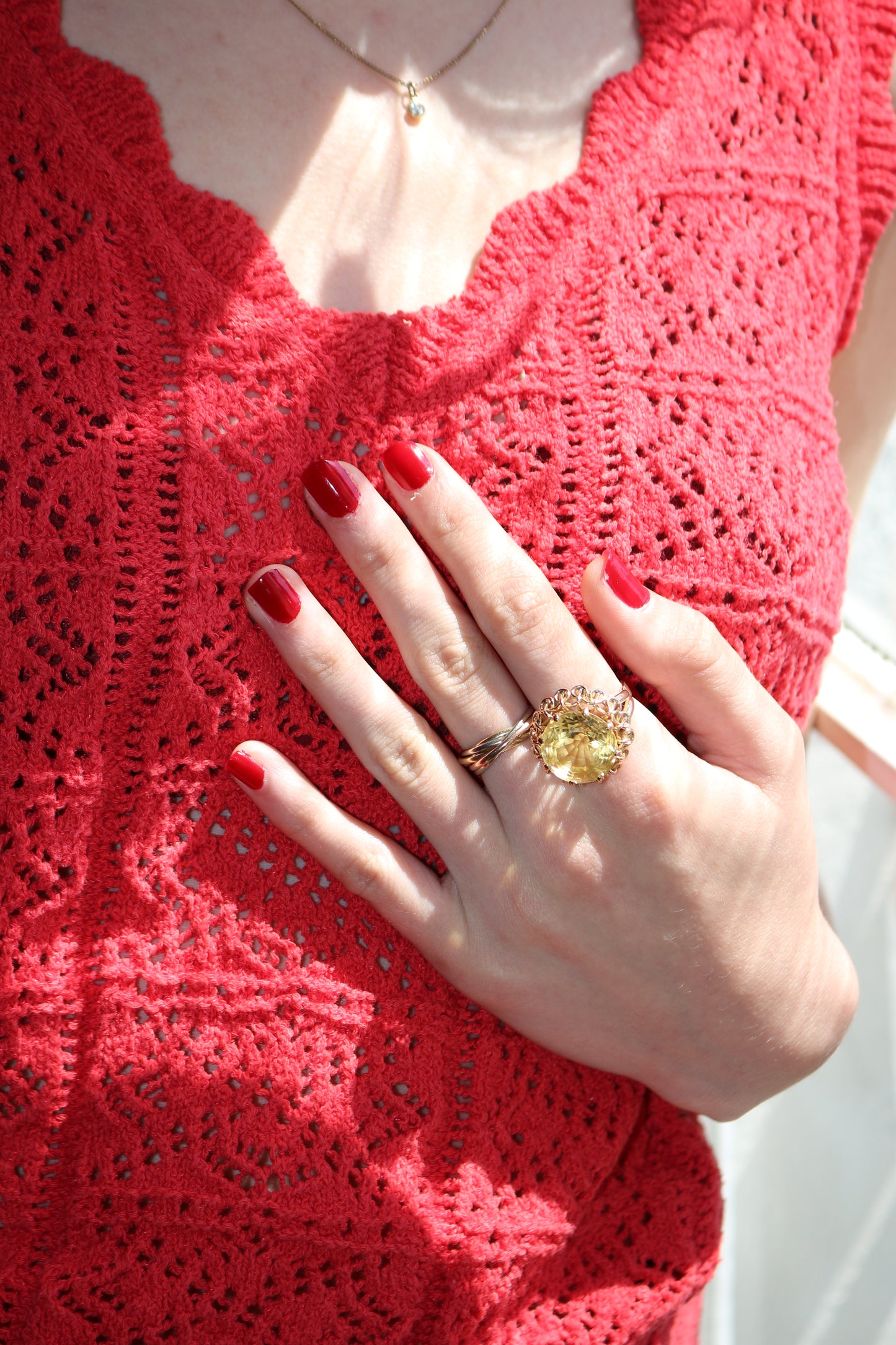 Bague Cocktail Citrine Or Jaune