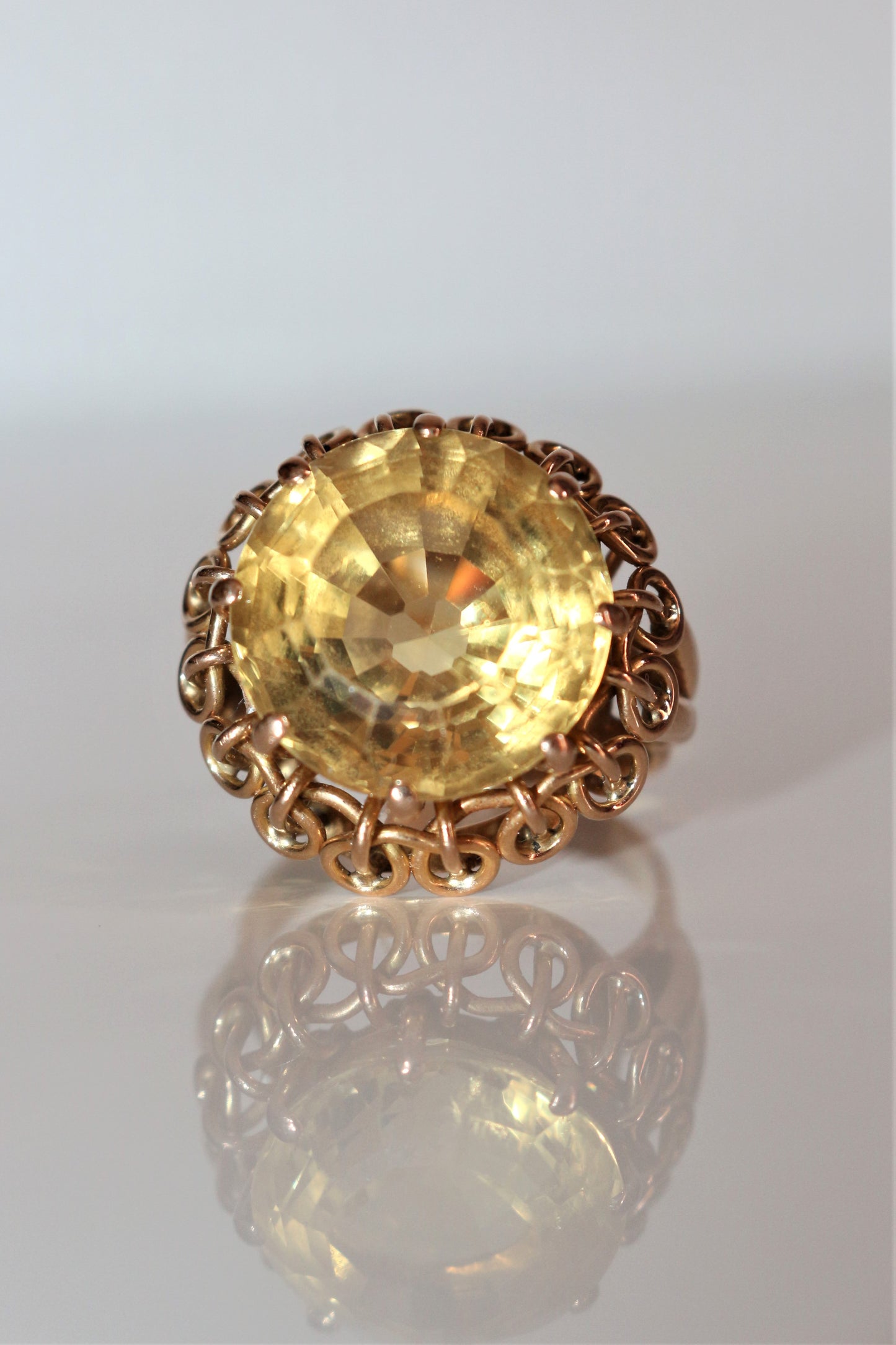 Bague Cocktail Citrine Or Jaune