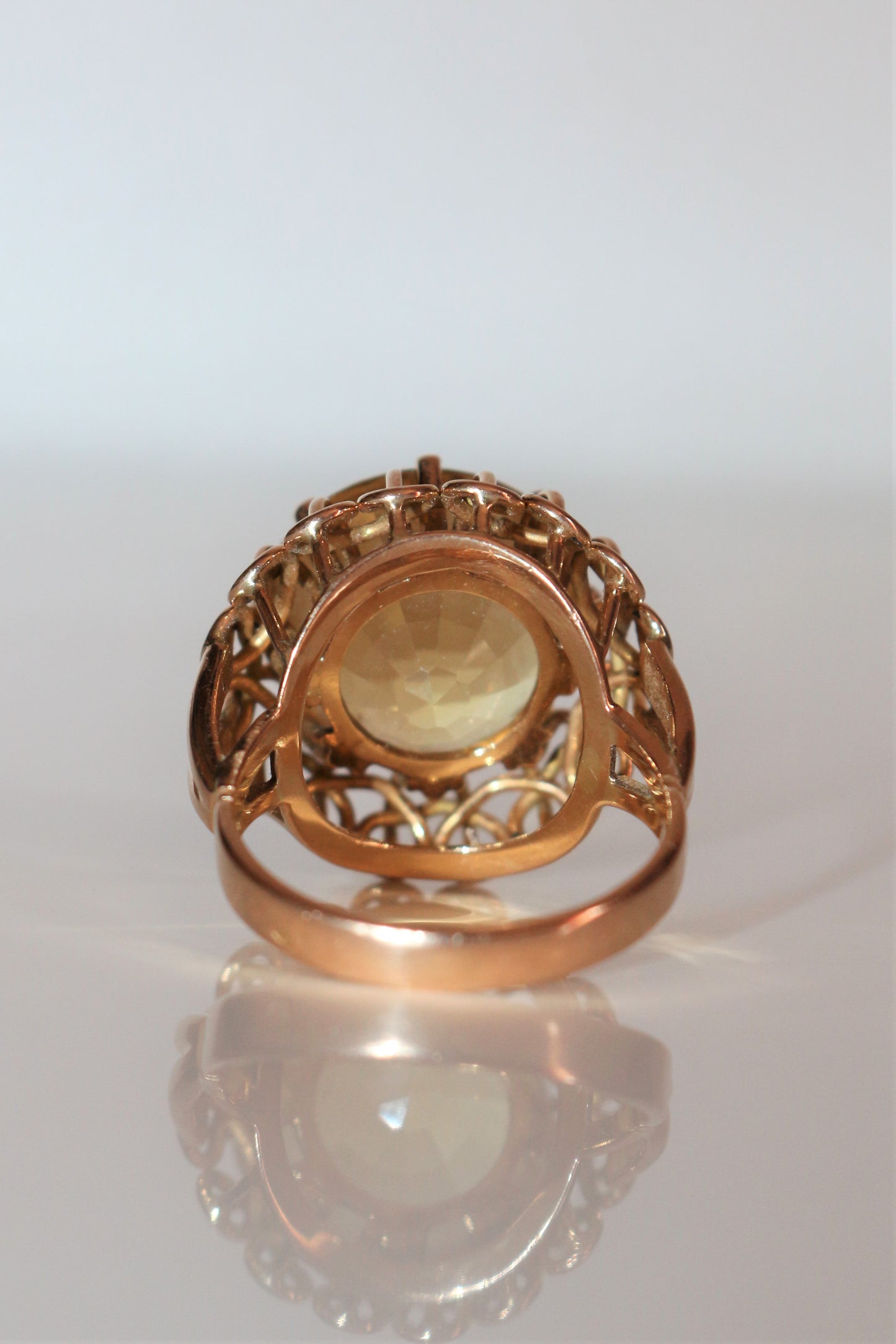 Bague Cocktail Citrine Or Jaune