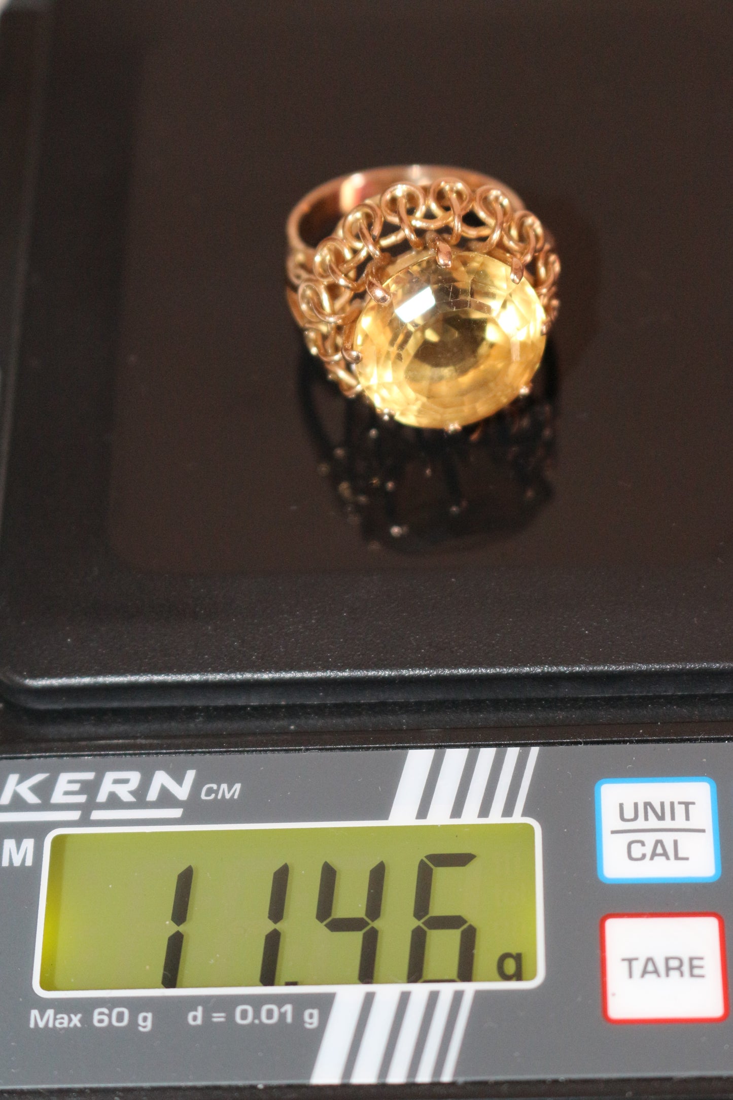 Bague Cocktail Citrine Or Jaune