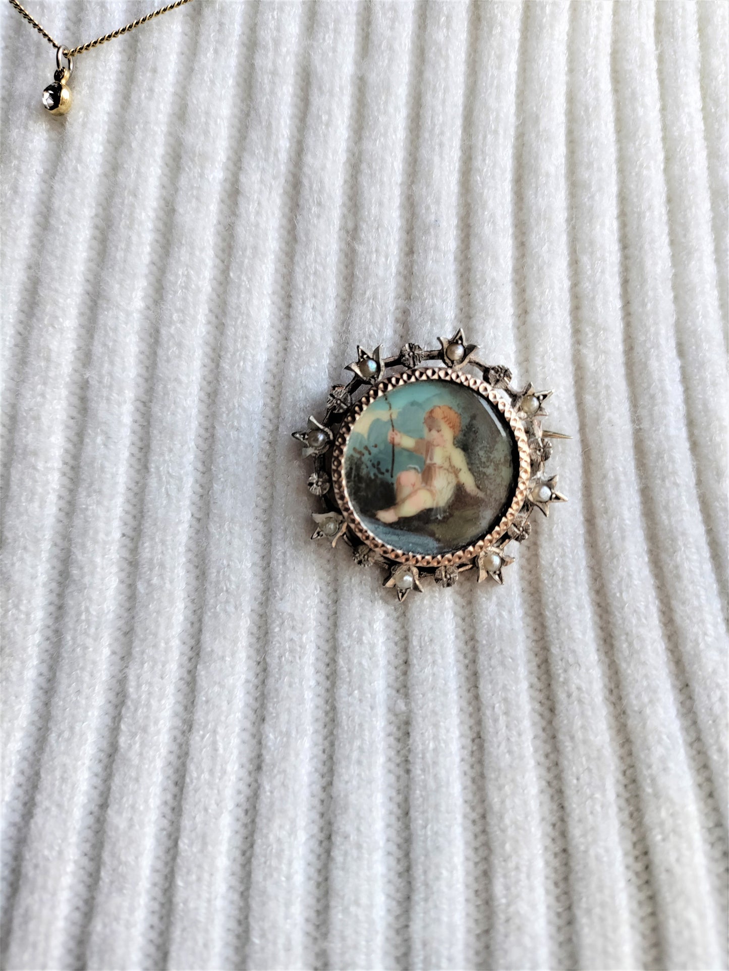 Broche Miniature XIXe argent
