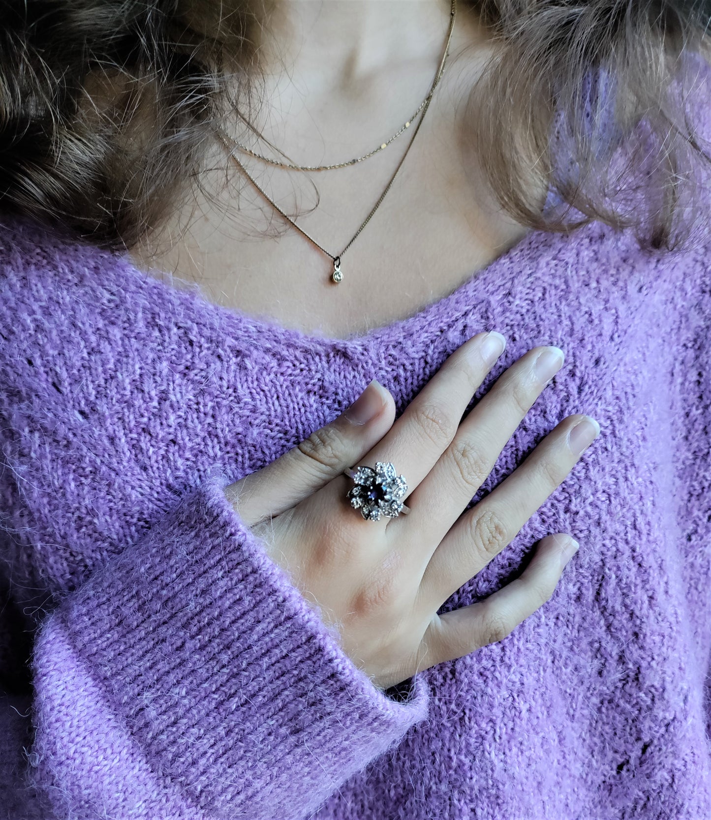 Bague Fleur Tourbillon Diamants