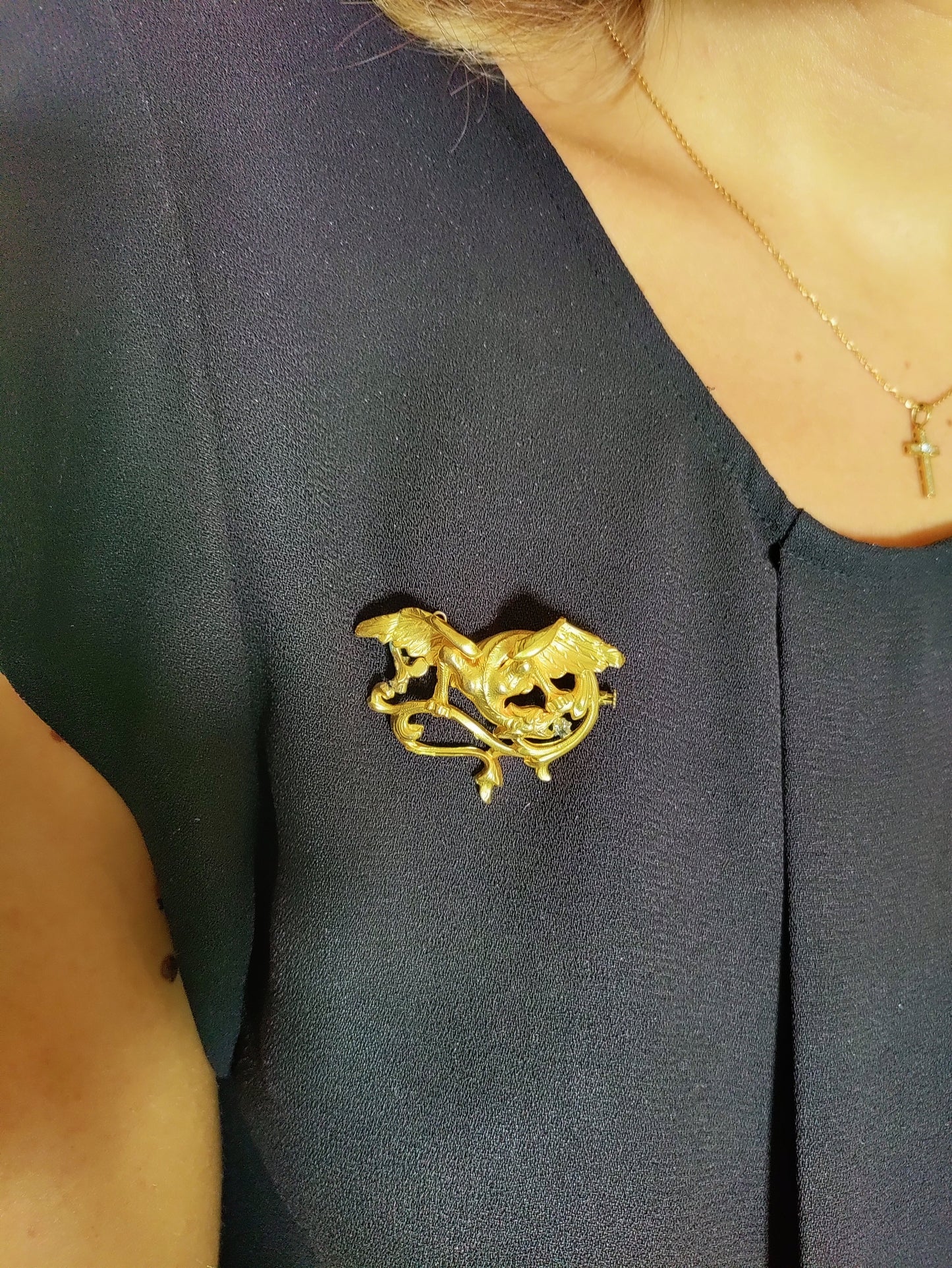 Broche Chimère Art Nouveau