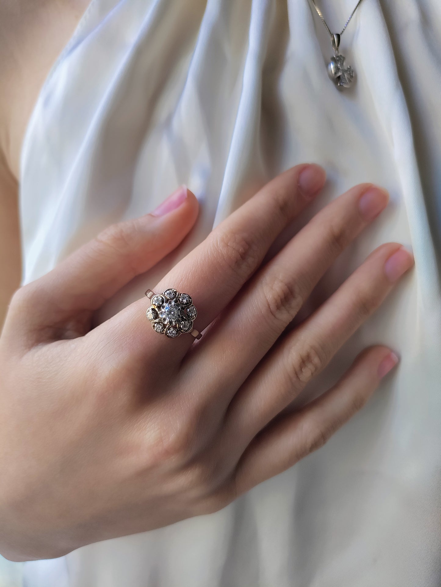 Bague Marguerite Diamants Or Blanc