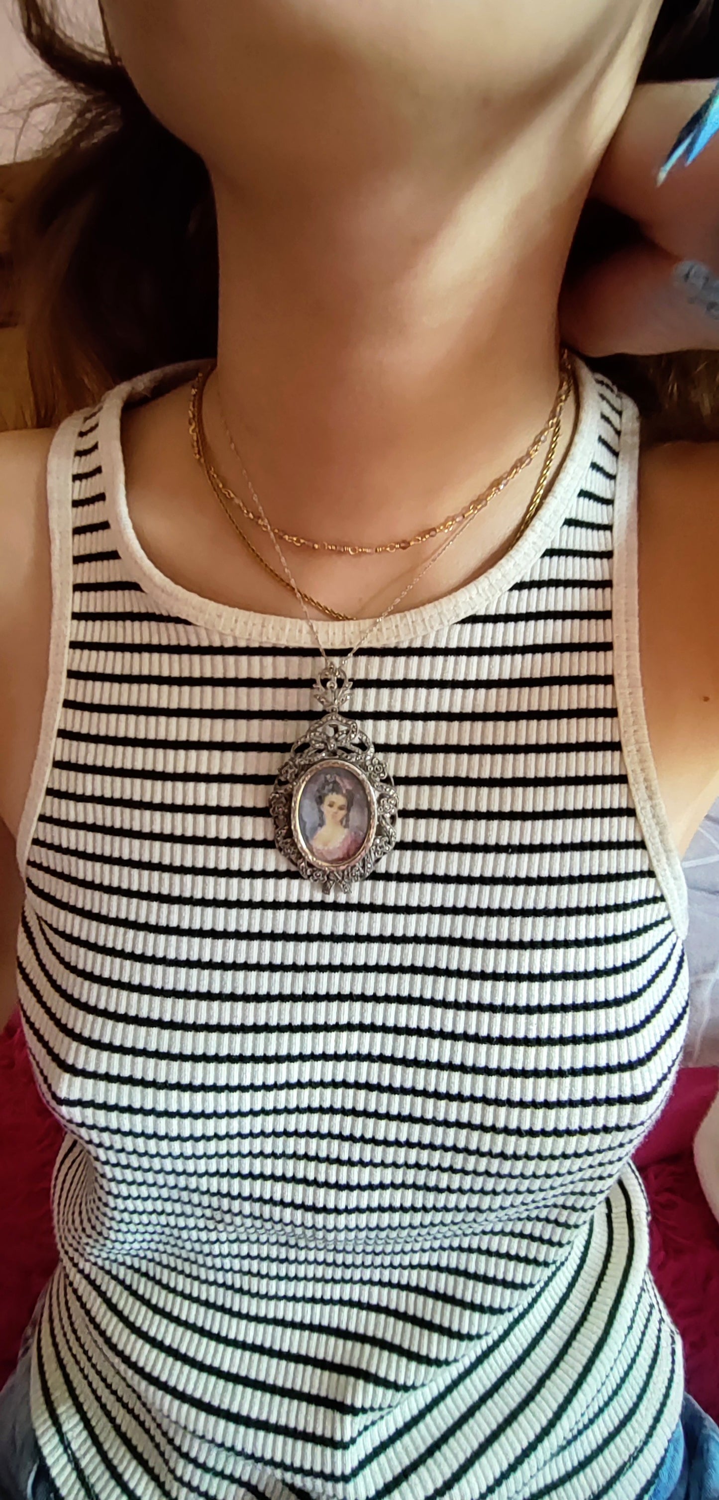 Pendentif broche miniature et marcassites
