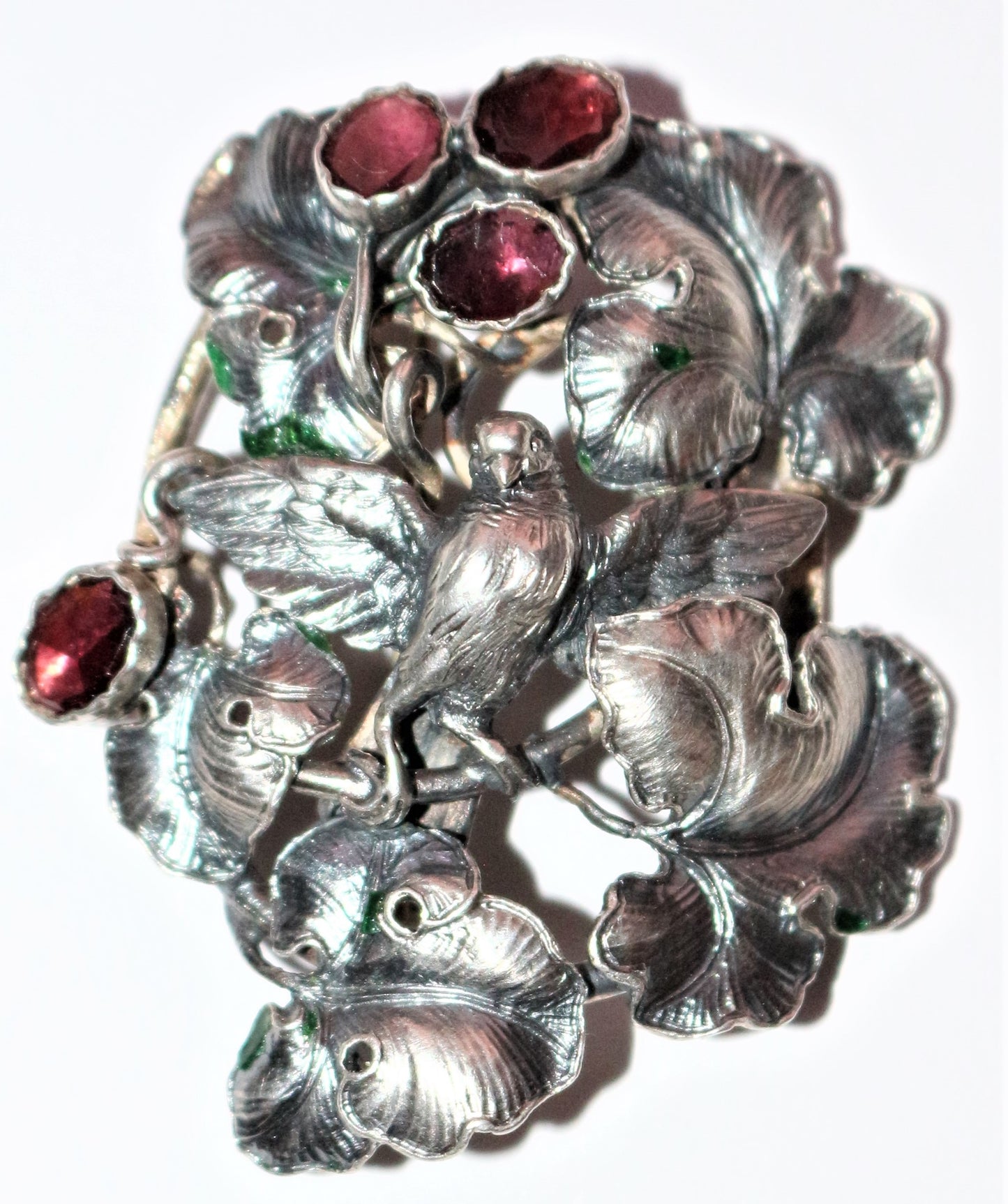 Broche En Argent Et Grenats