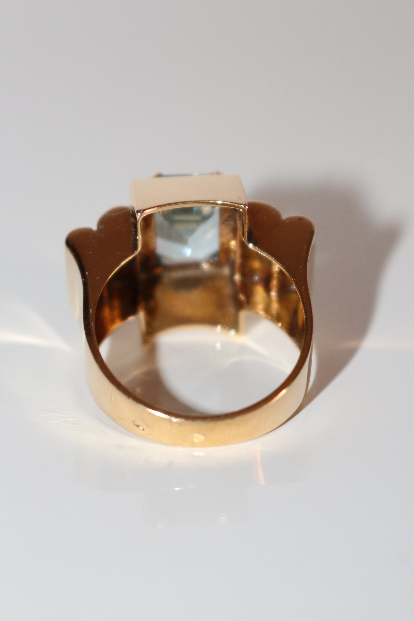 Bague Tank Aigue-marine