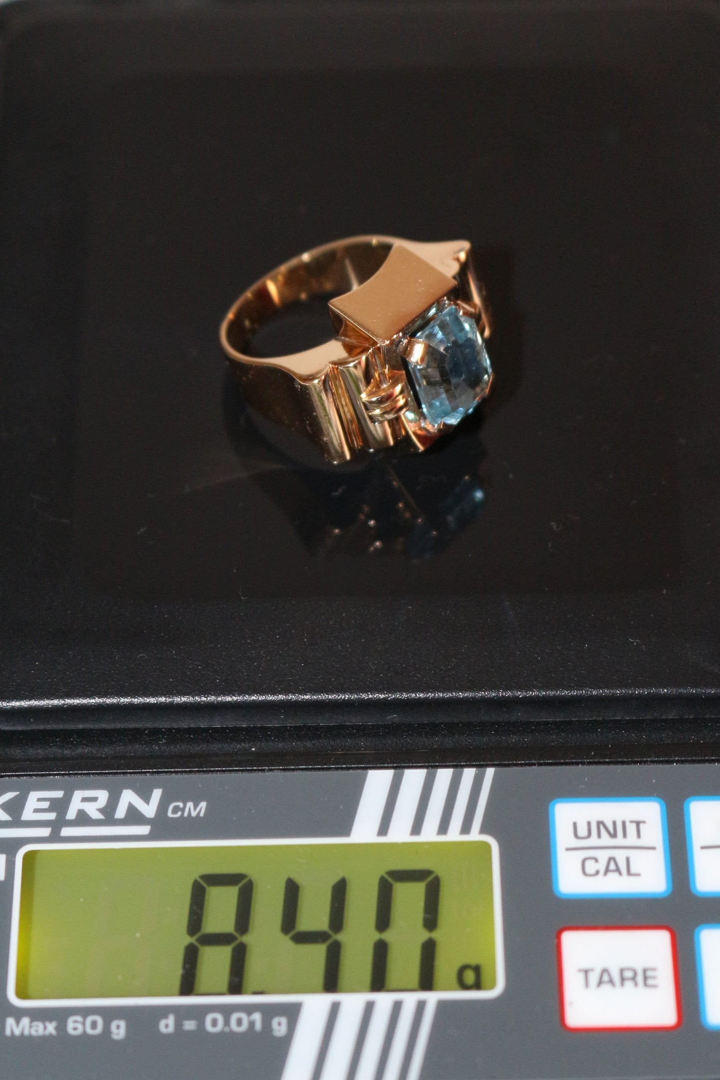Bague Tank Aigue-marine