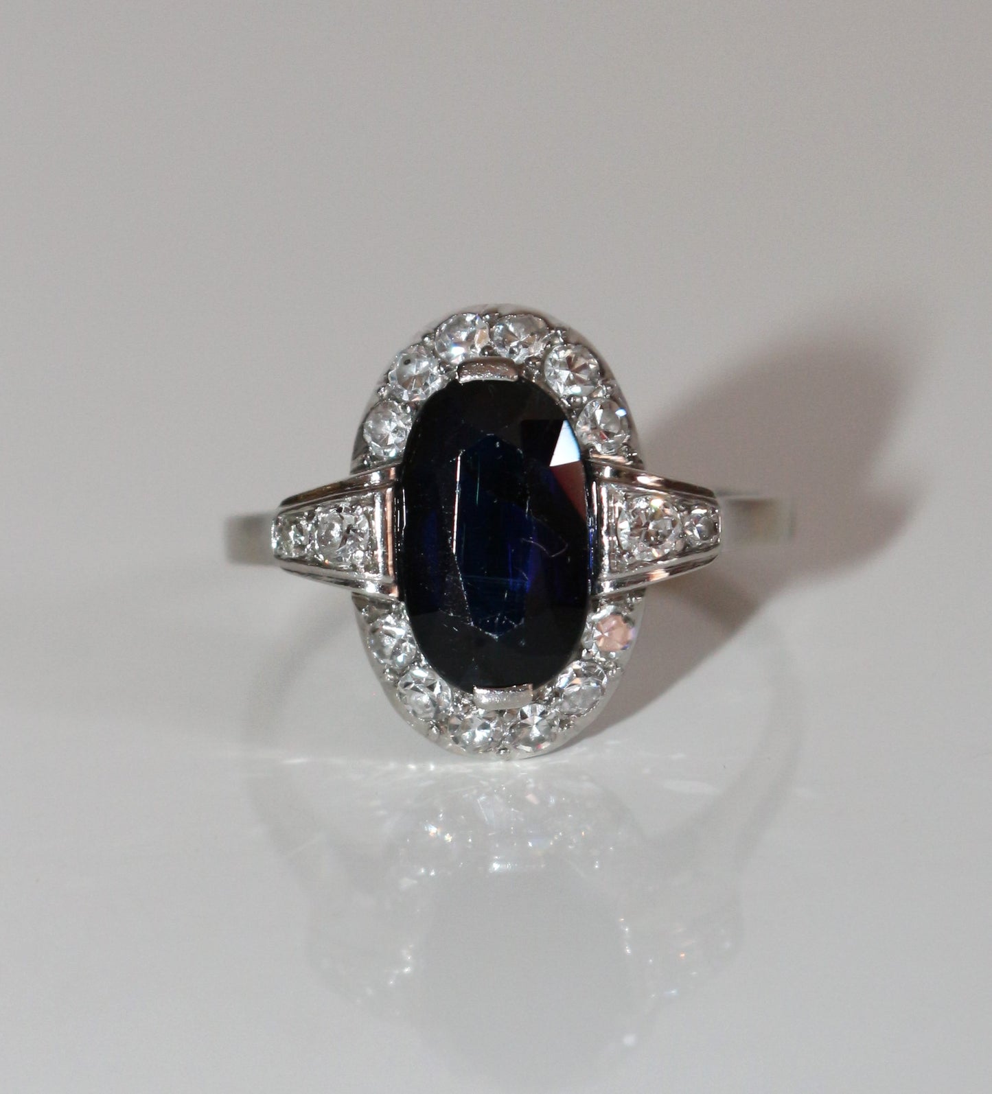 Bague Art Déco Saphir Et Diamants