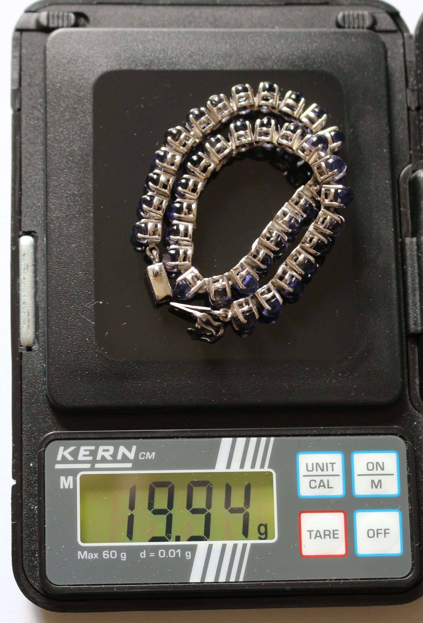 Bracelet Ligne Cordiérites En Argent