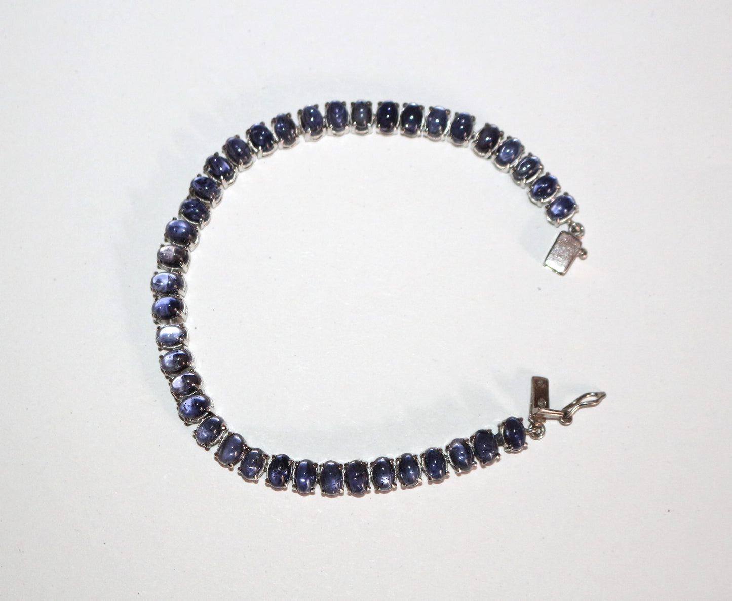 Bracelet Ligne Cordiérites En Argent