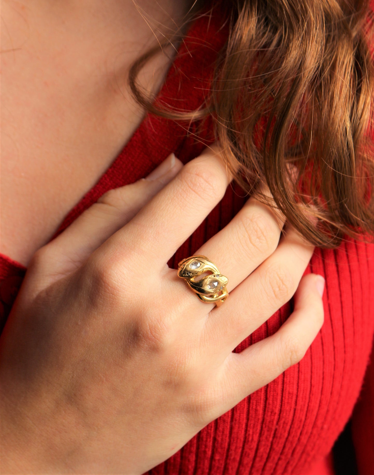 Bague double serpent XIXe
