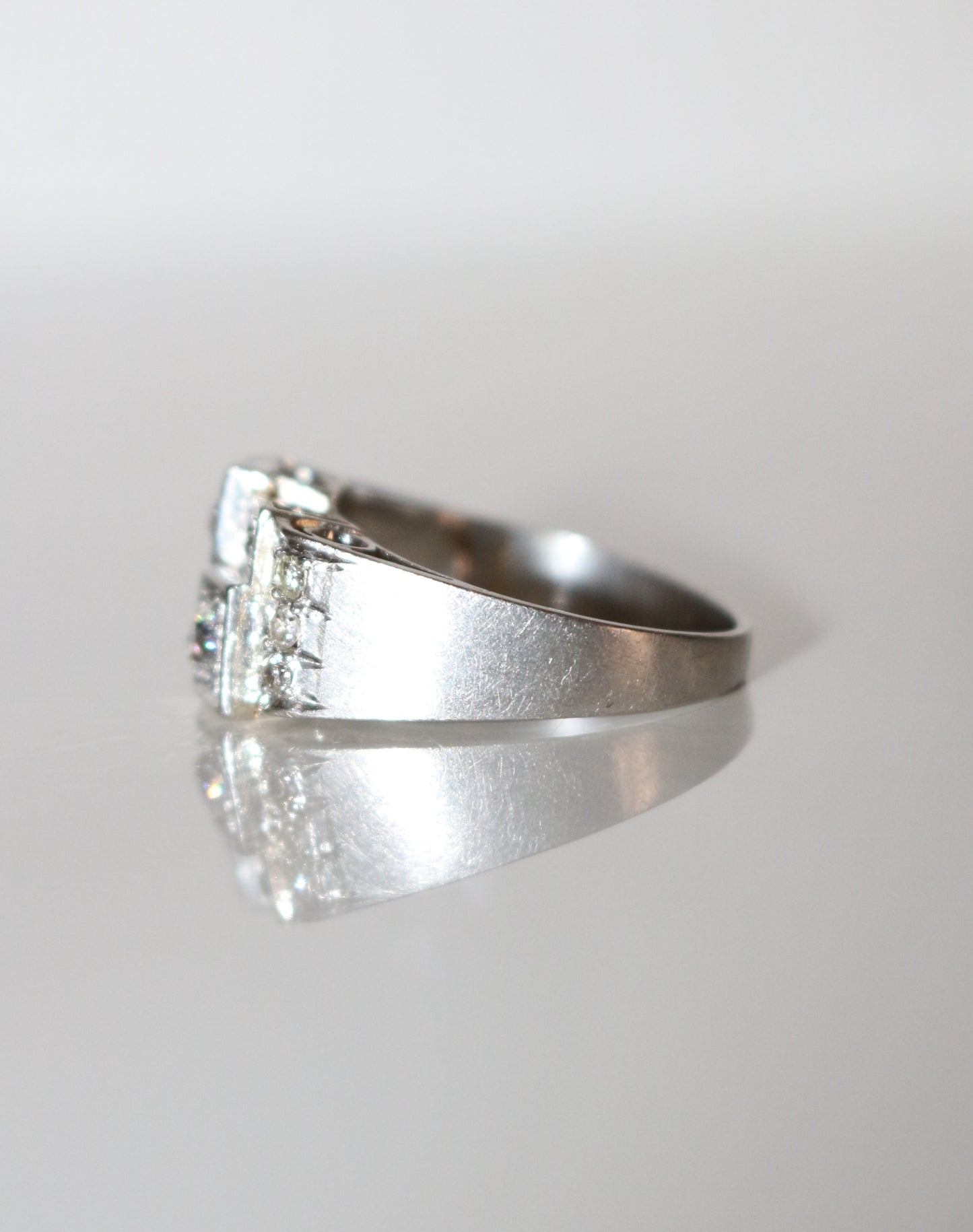 Bague Art Déco Platine Et Diamants