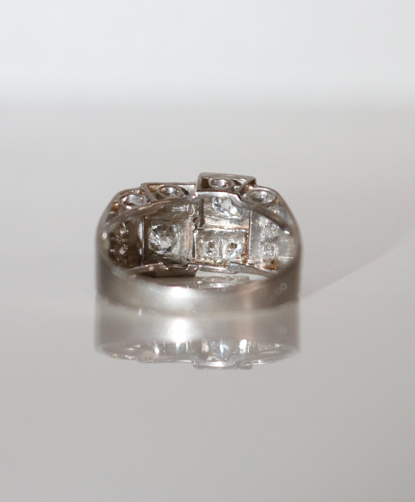 Bague Art Déco Platine Et Diamants