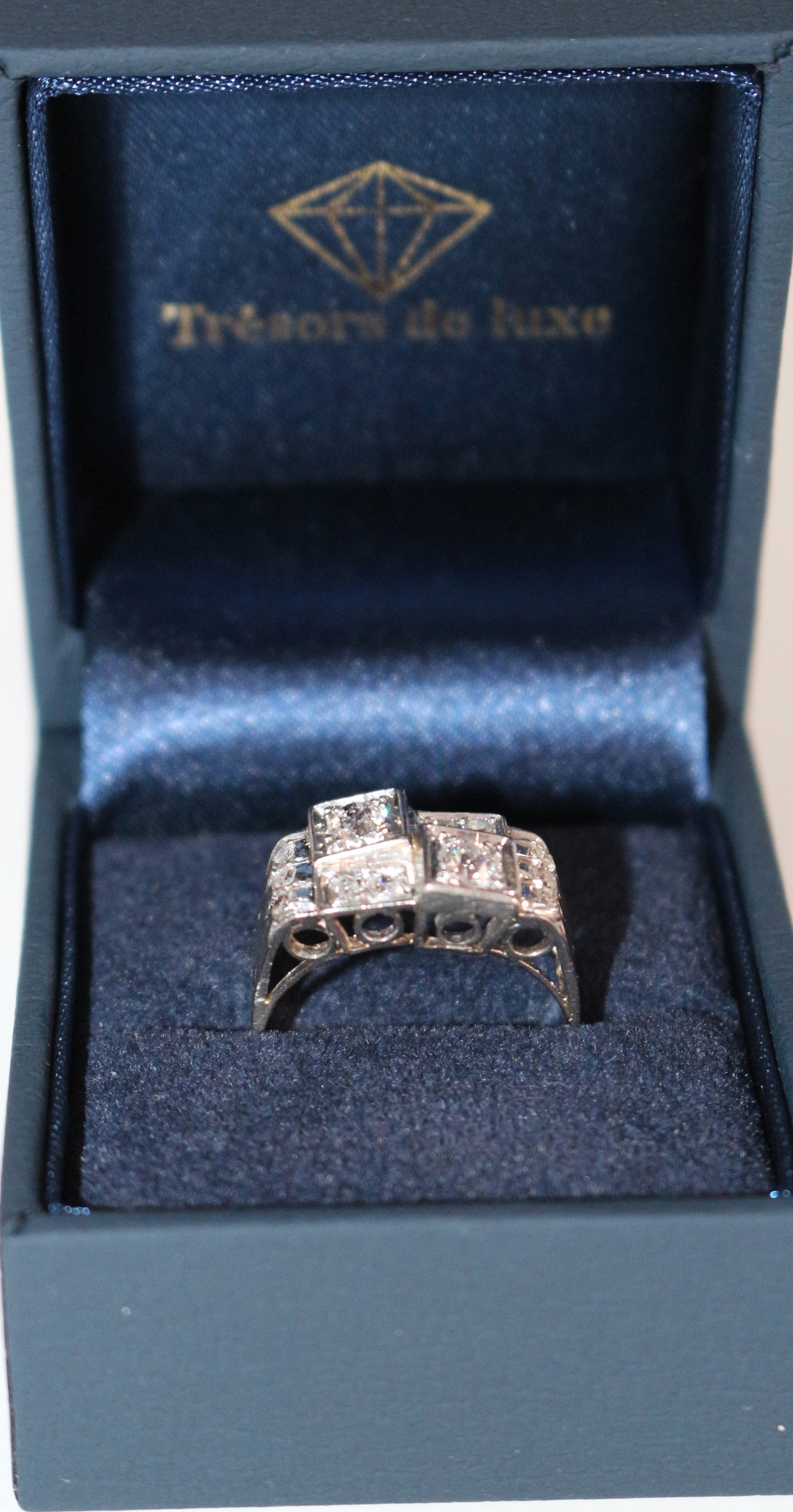 Bague Art Déco Platine Et Diamants