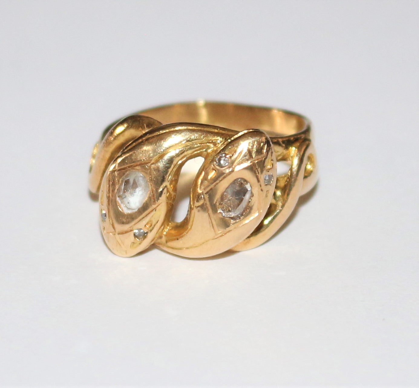 Bague double serpent XIXe