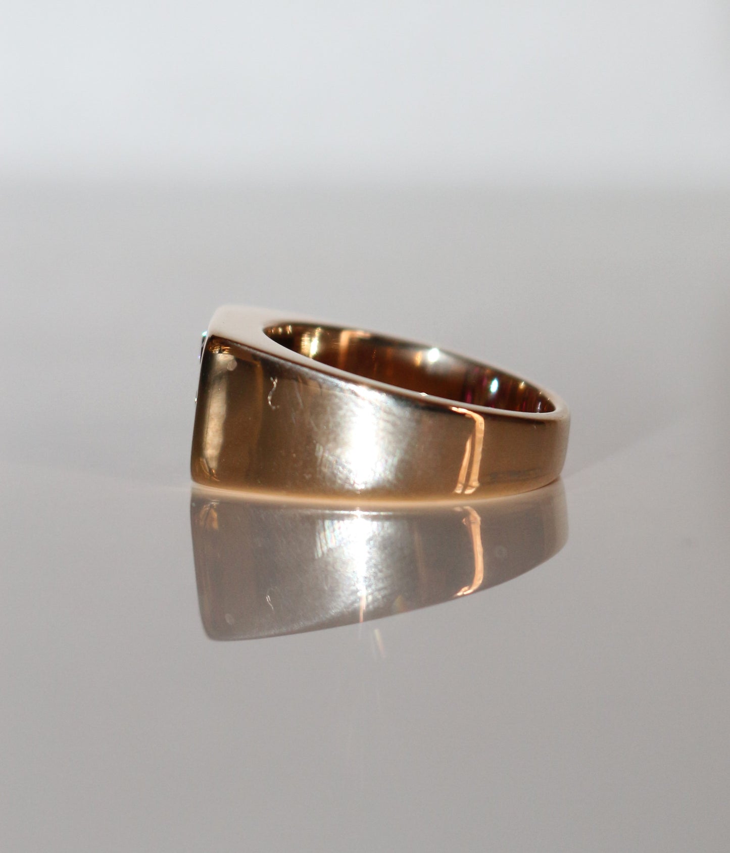Bague Chevalière Rubis Et Diamants unisexe