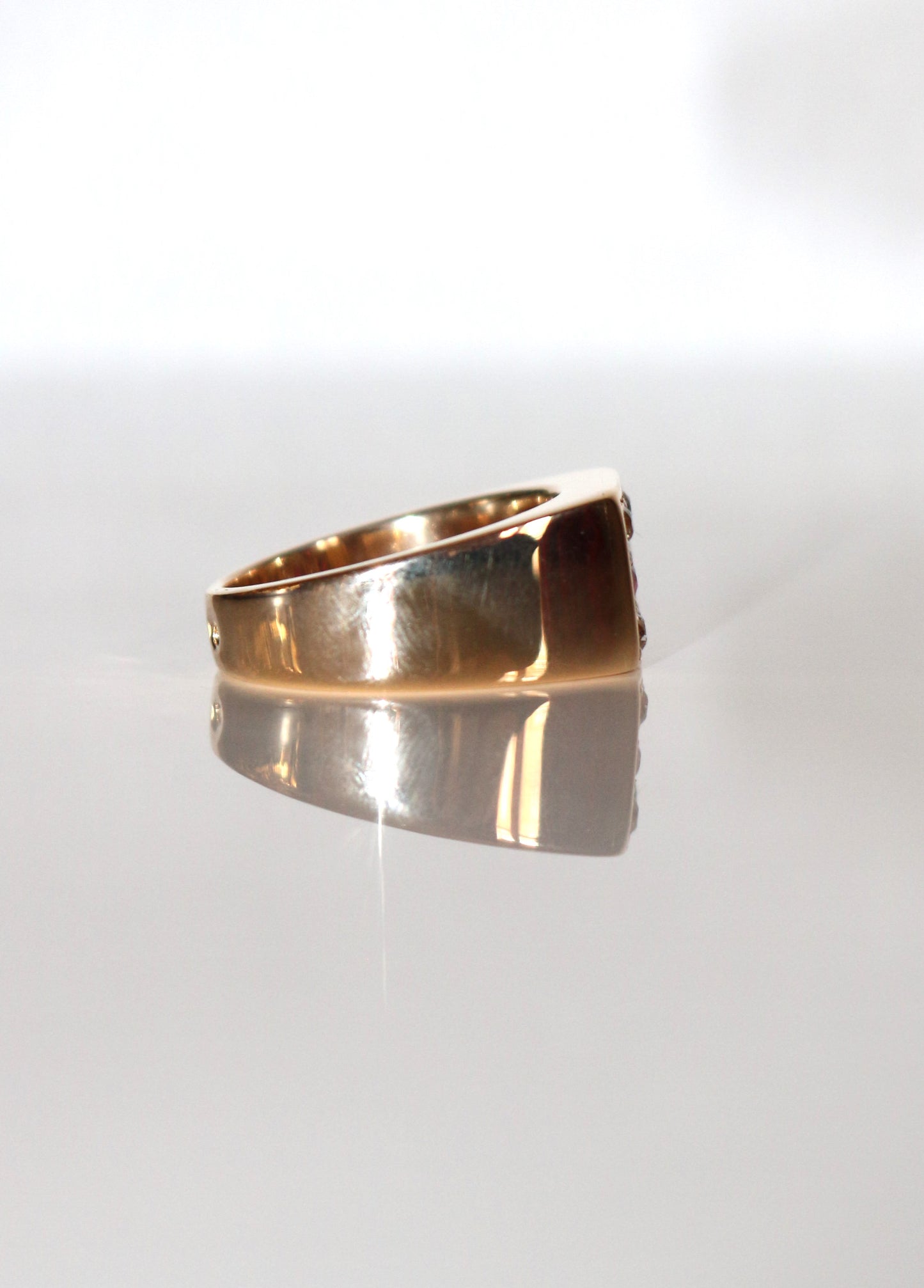 Bague Chevalière Rubis Et Diamants unisexe