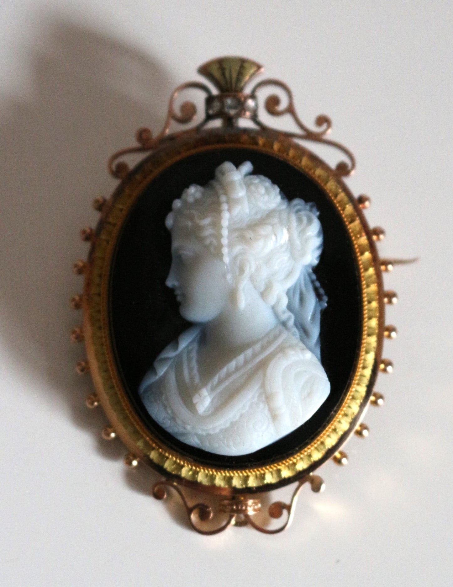 Broche Camée Sur Onyx Napoléon III